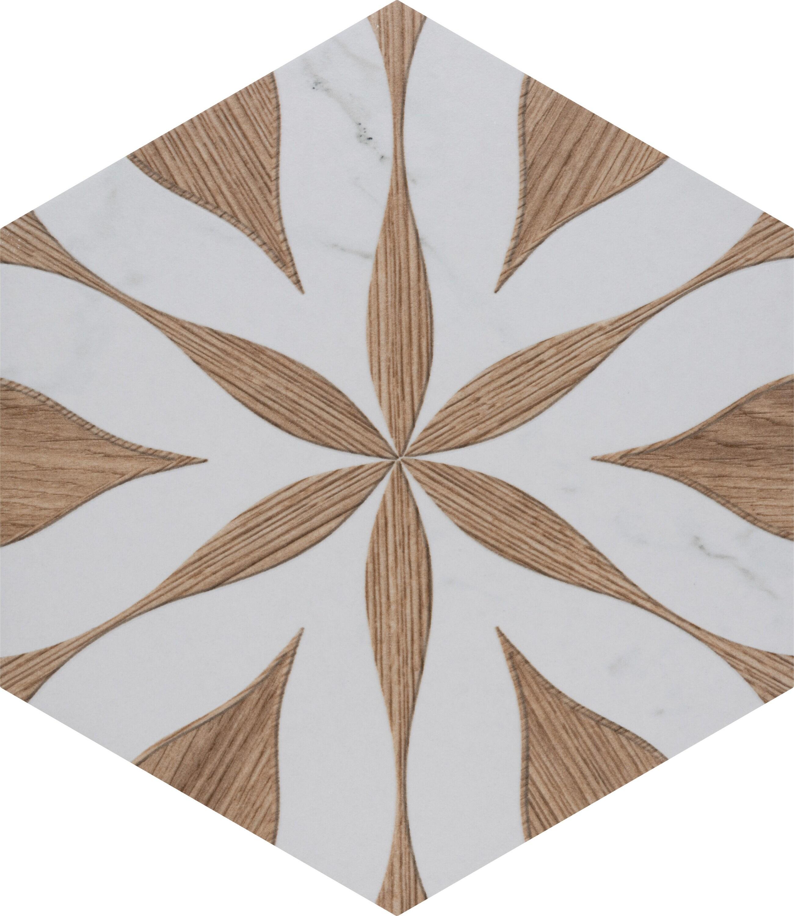 Llama Flower Loire 8-5/8 In. X 9-7/8 In. Porcelain Floral Look Wall & Floor Tile