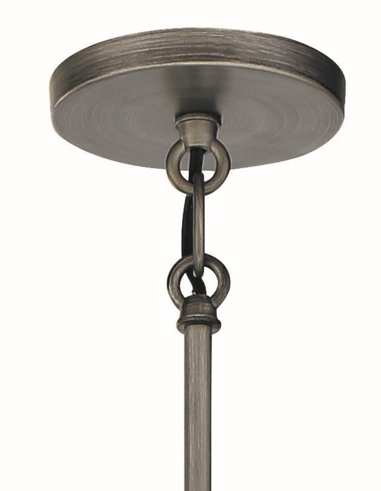 Minka Lavery Antique Nickel Chandelier 24" Wide Industrial Clear Acrylic 6-Light Fixture for Dining Room House Foyer Kitchen Home