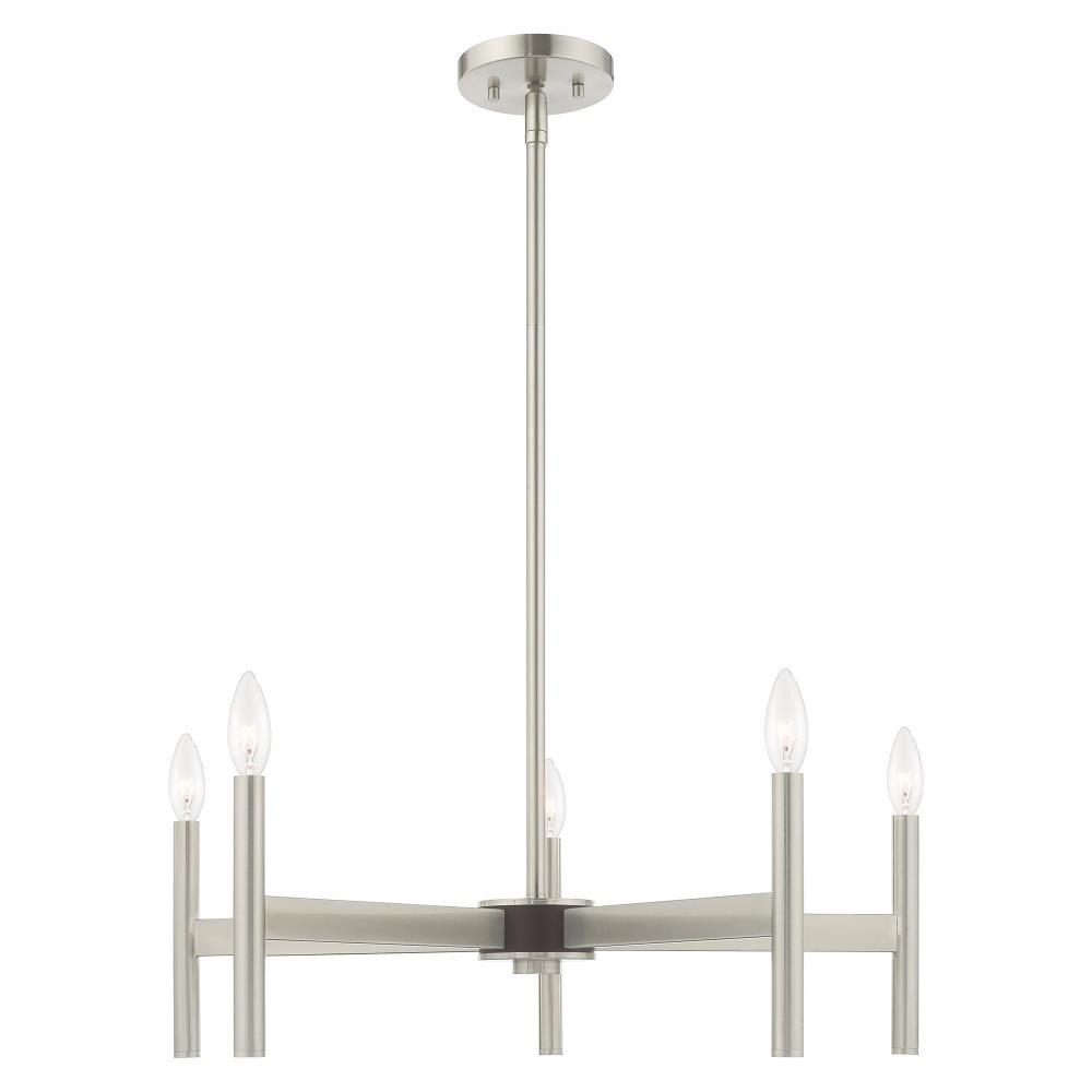 Livex Lighting Copenhagen 5 - Light Chandelier in  Brushed Nickel