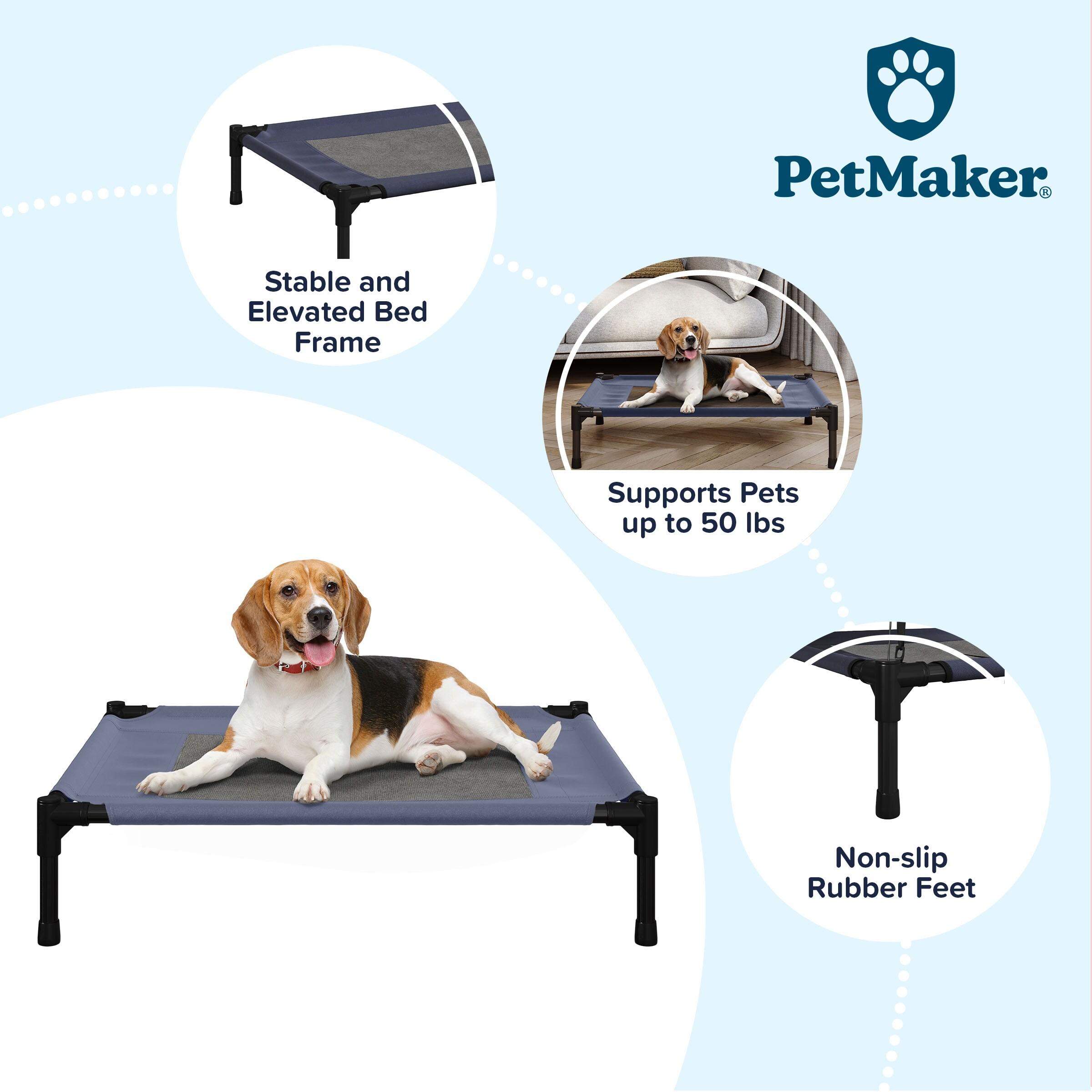 Pet Adobe Elevated Pet Bed for Dogs and Cats - 30" x 24", Navy