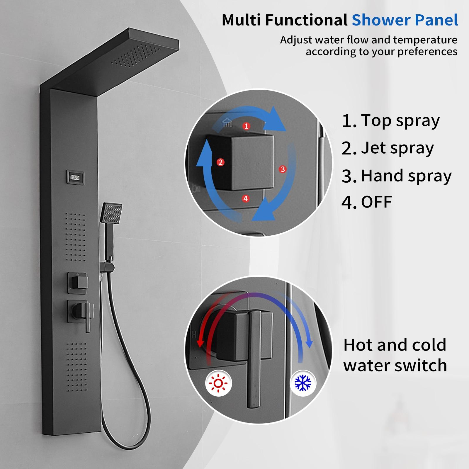 51.57'' Shower Panel with Fixed Shower Head