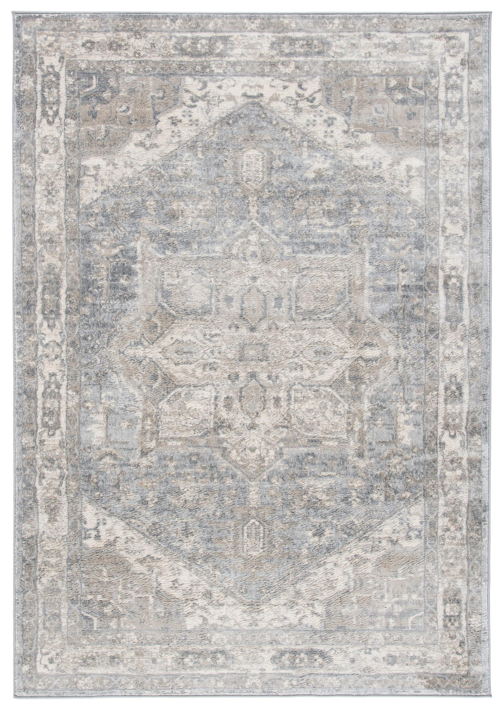 Brentwood BNT852 Power Loomed Indoor Area Rug - Cream/Grey - 4'x6' - Safavieh