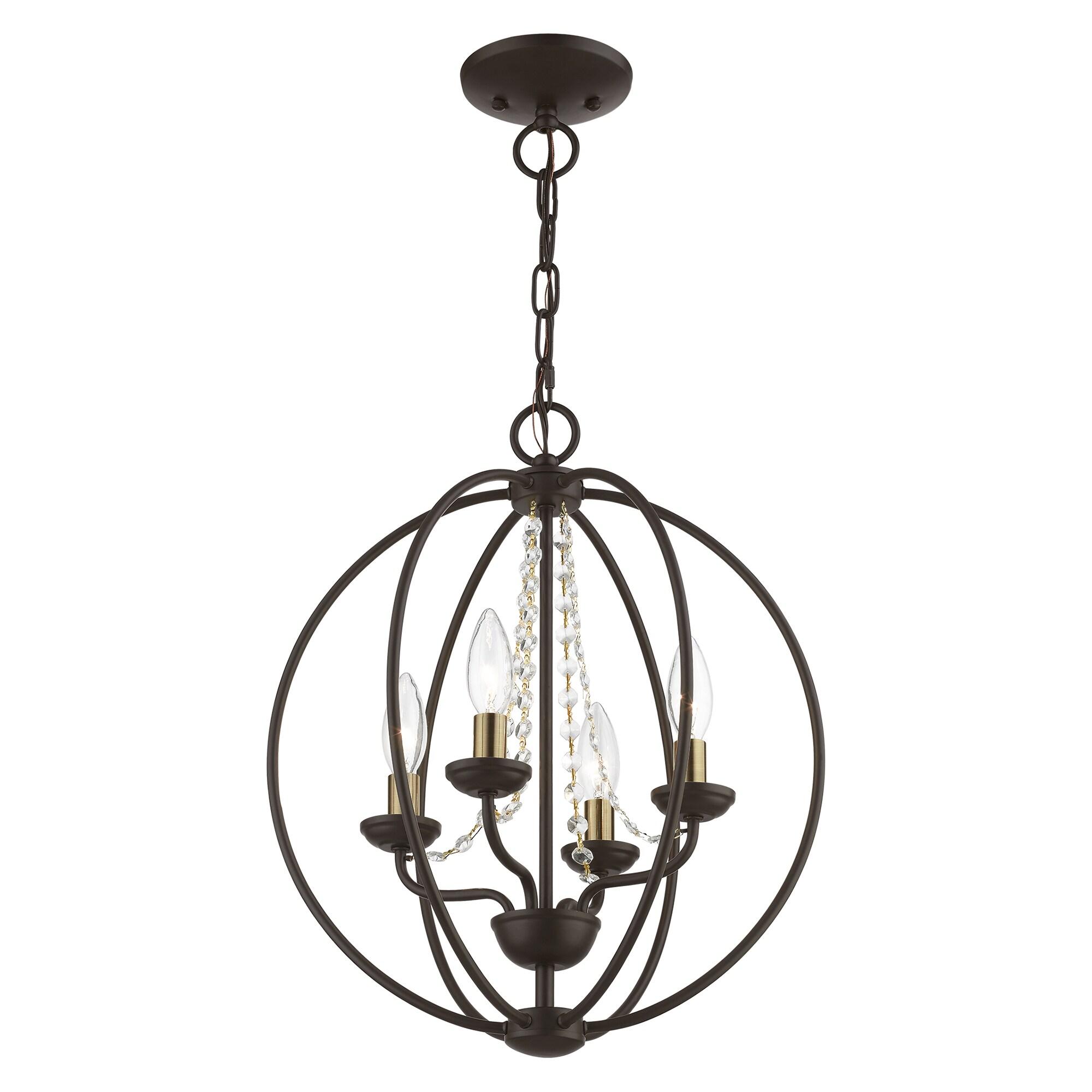 Livex Lighting Arabella 4 - Light Chandelier in  Bronze/Antique Brass