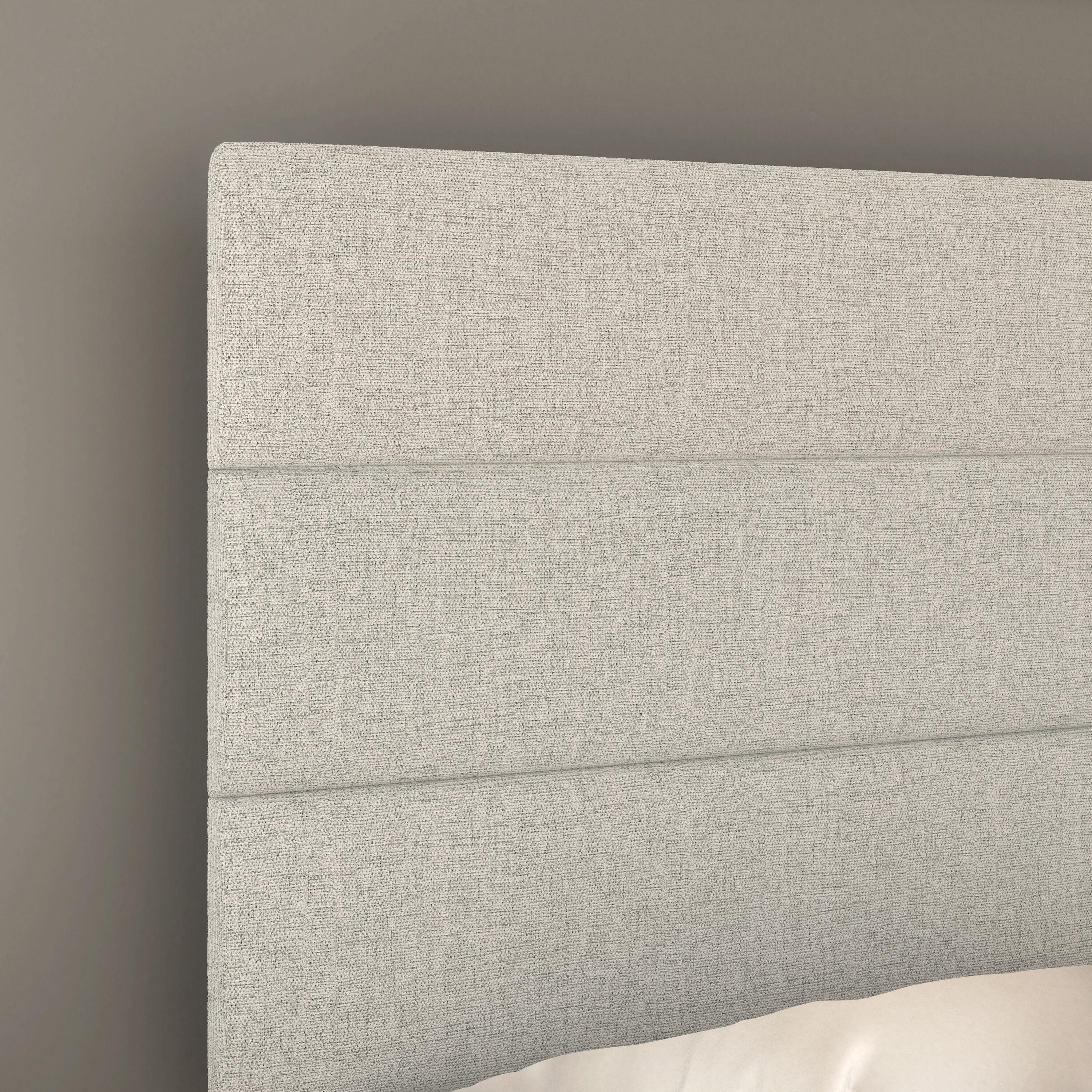 Boyd Sleep Ravenna Upholstered Linen Tri-Panel Channel Adjustable Height Headboard Platform Bed Frame
