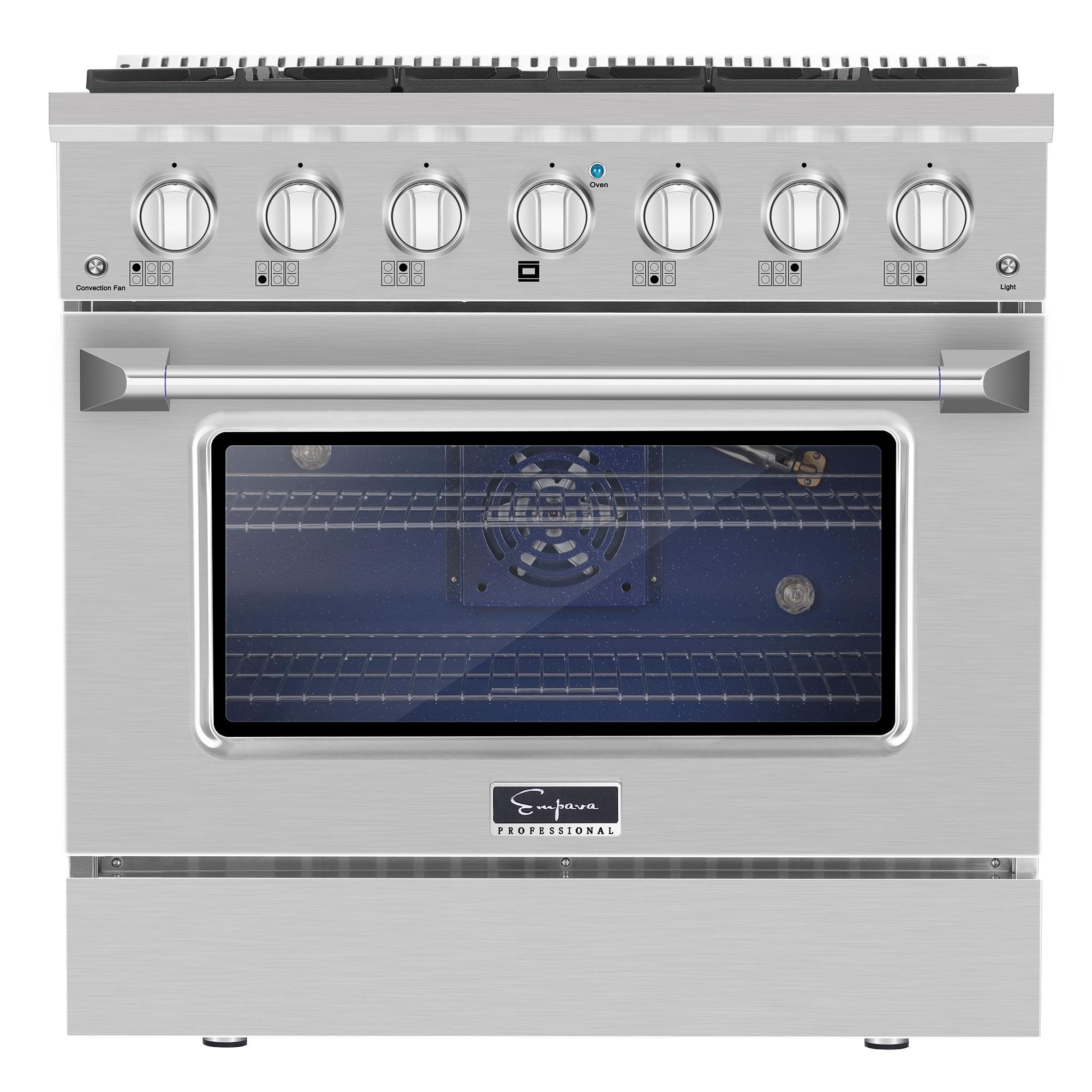 Empava 36" 5.2 Cubic Feet Smart Retro Natural Gas Slide-In Range with 6 Burners