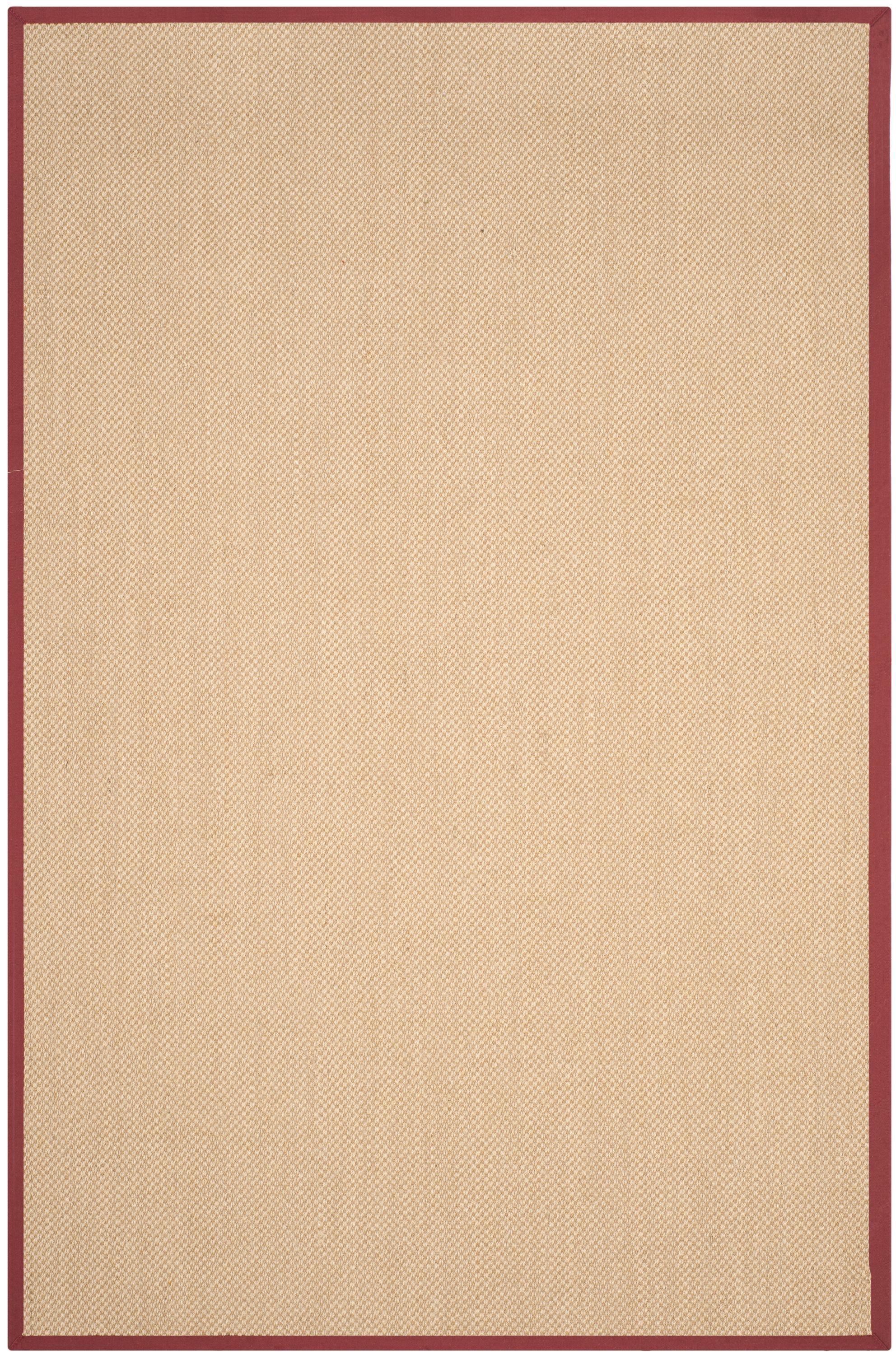 Natural Fiber NF141 Power Loomed Area Rug - Maize/Burgundy - 6'x9' - Safavieh.