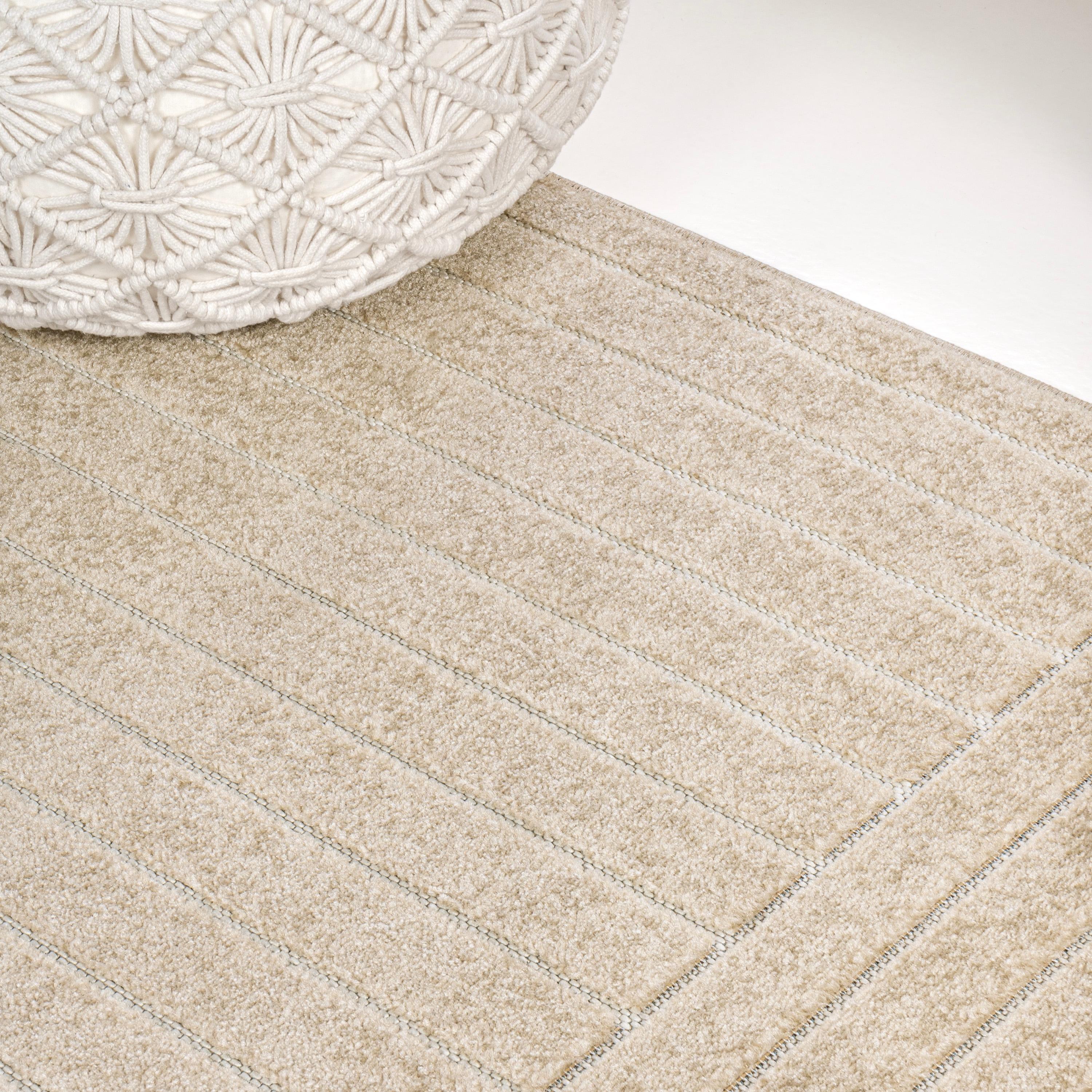 JONATHAN Y Odense High-Low Minimalist Angle Geometric Beige/Cream 8 ft. x 10 ft. Indoor/Outdoor Area Rug