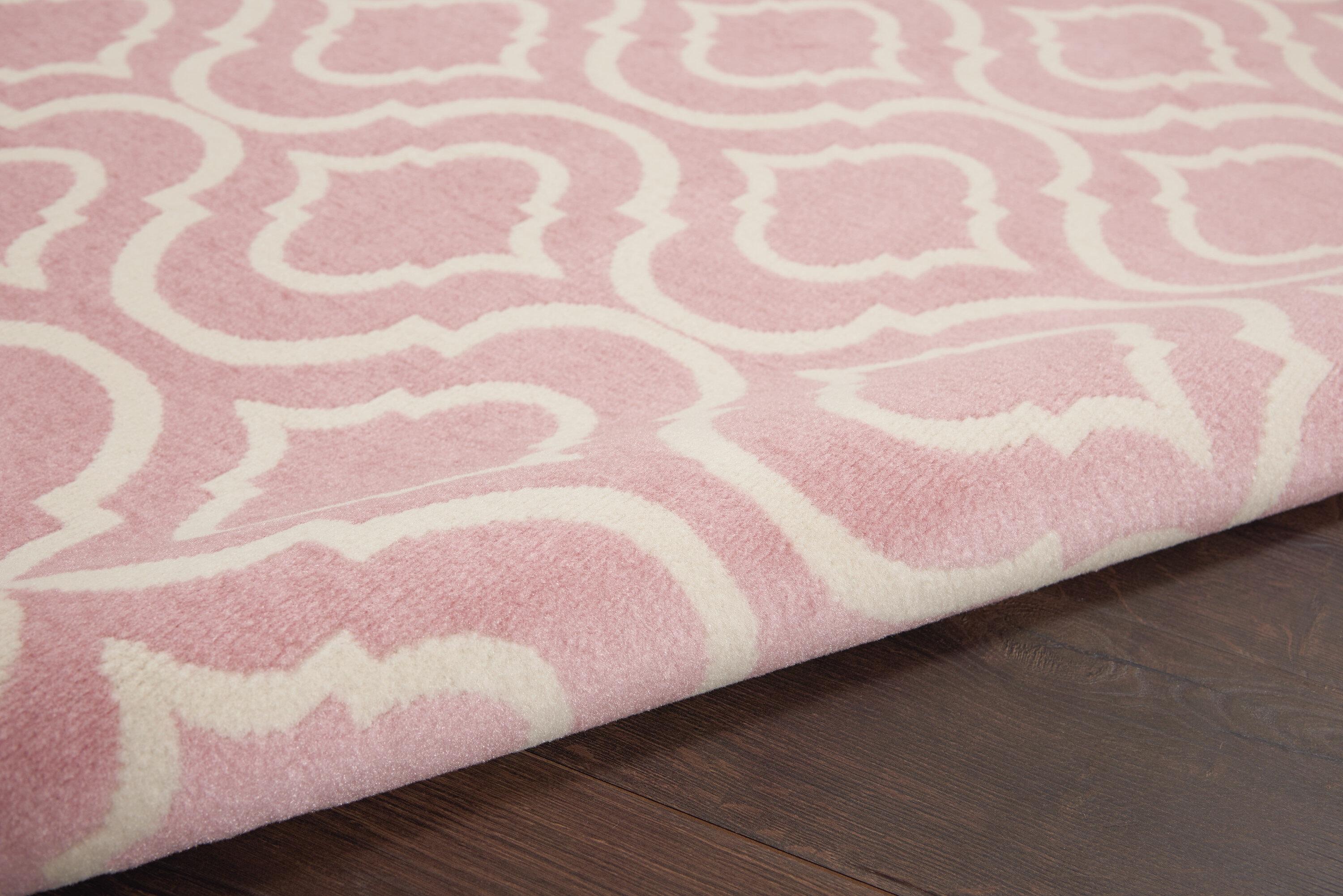 Nourison Jubilant 6' x 9' Pink Indoor Area Rug Moroccan Casual Trellis by Nourison