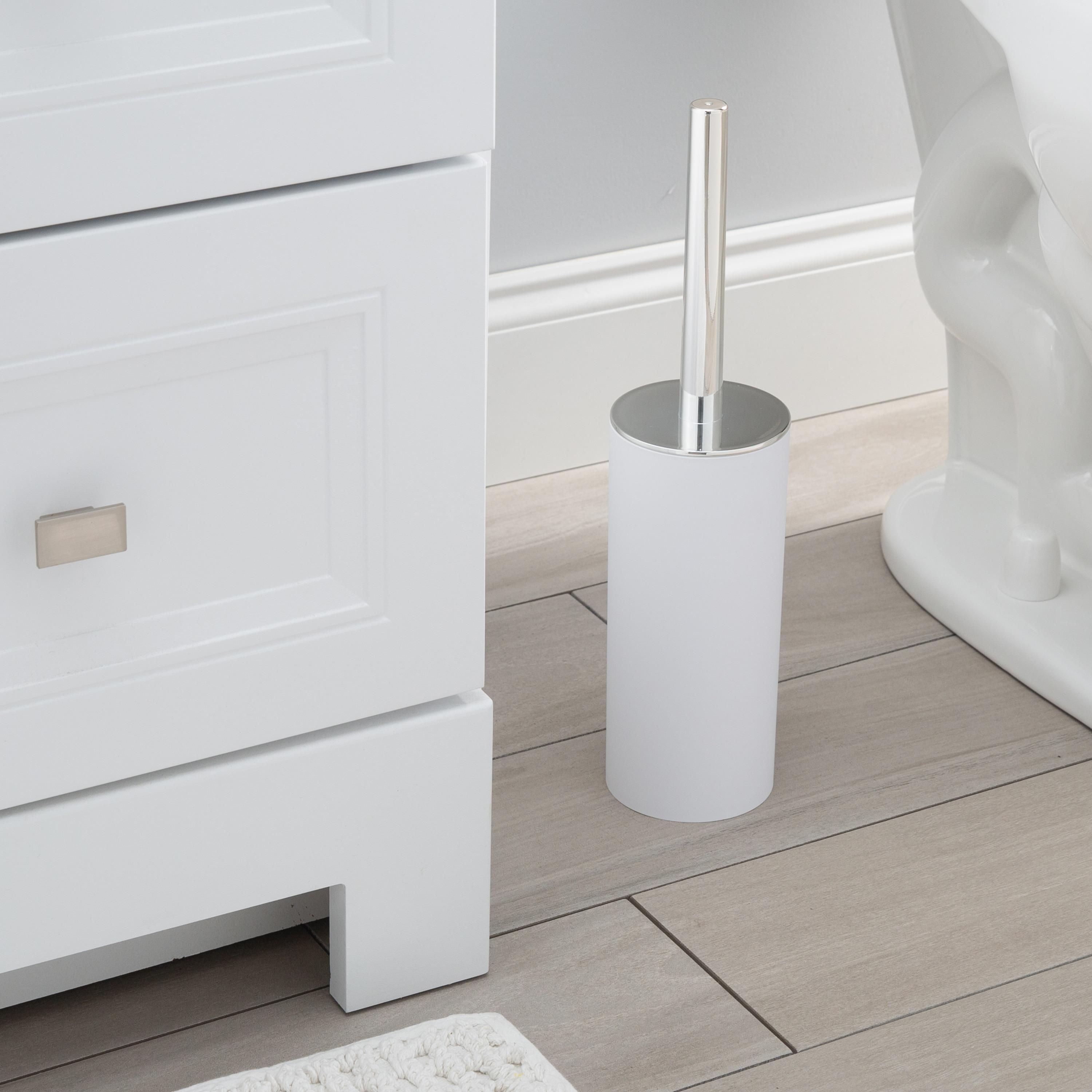 Soft Touch Toilet Brush Holder White - Bath Bliss: Durable Plastic, Scrubber for Bathroom Cleaning