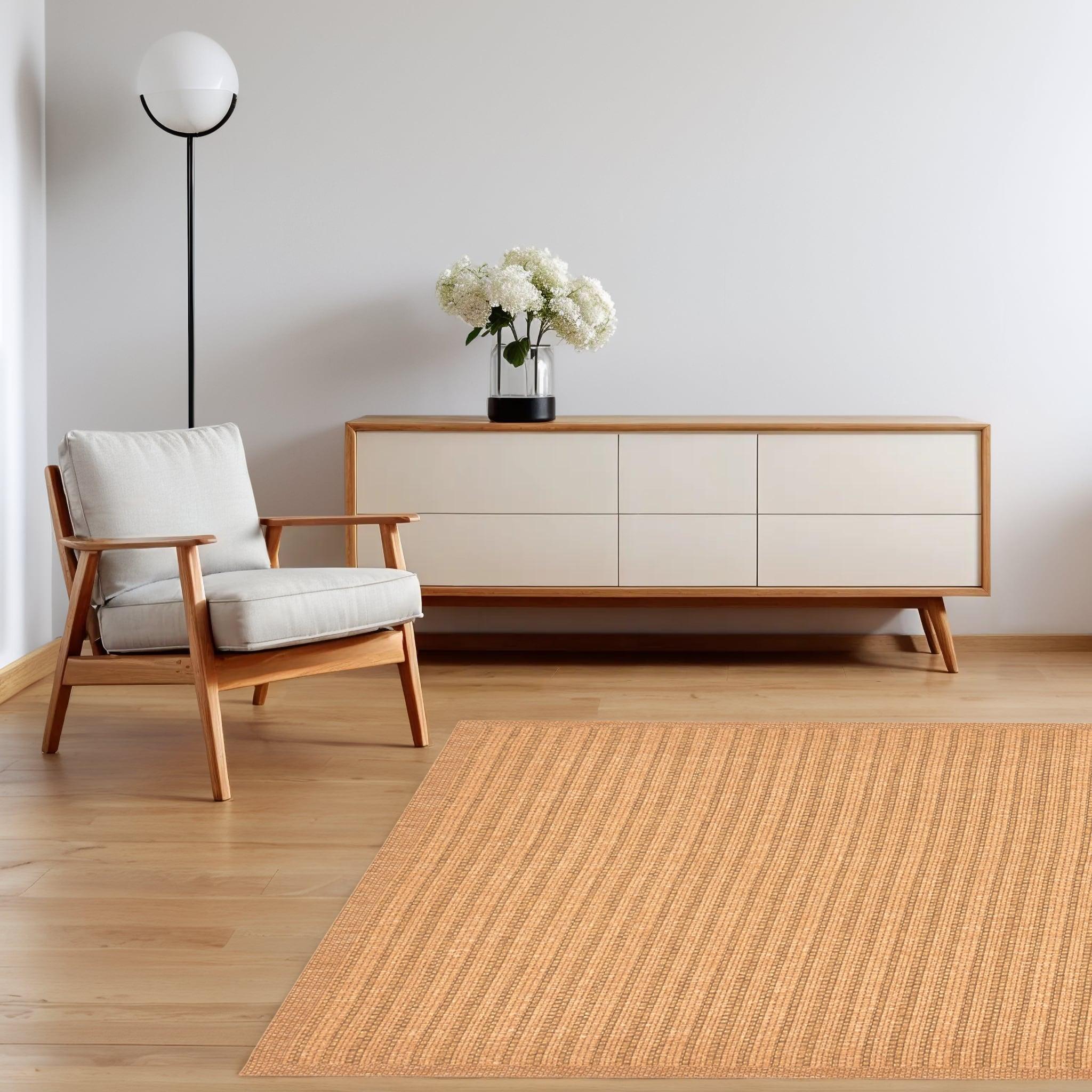 Unique Loom Outdoor Border Collection Area Rug - Checkered (9' x 12' Rectangle, Light Brown)
