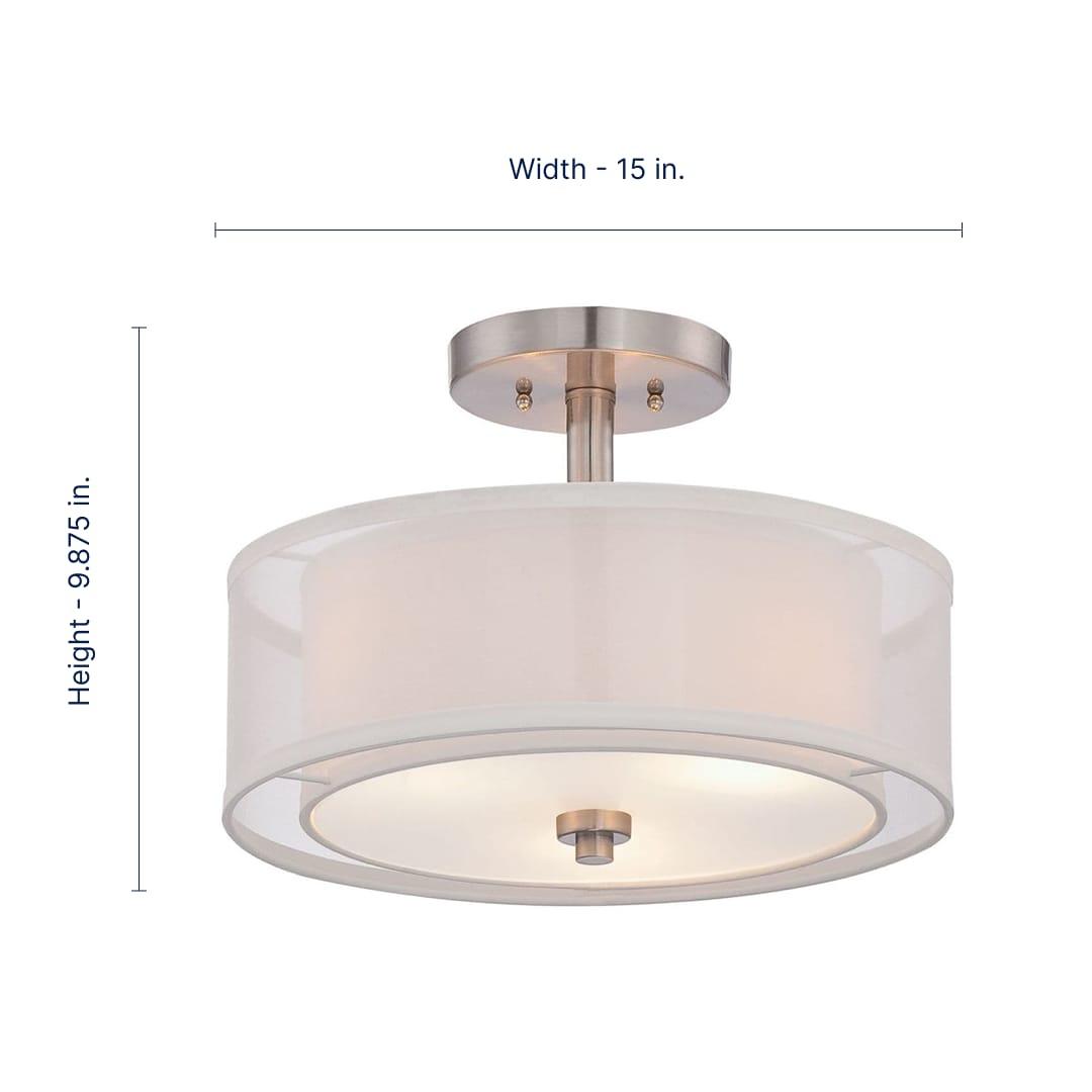 Minka Lavery - Parsons Studio - 3 Light Semi-Flush Mount in Transitional Style -