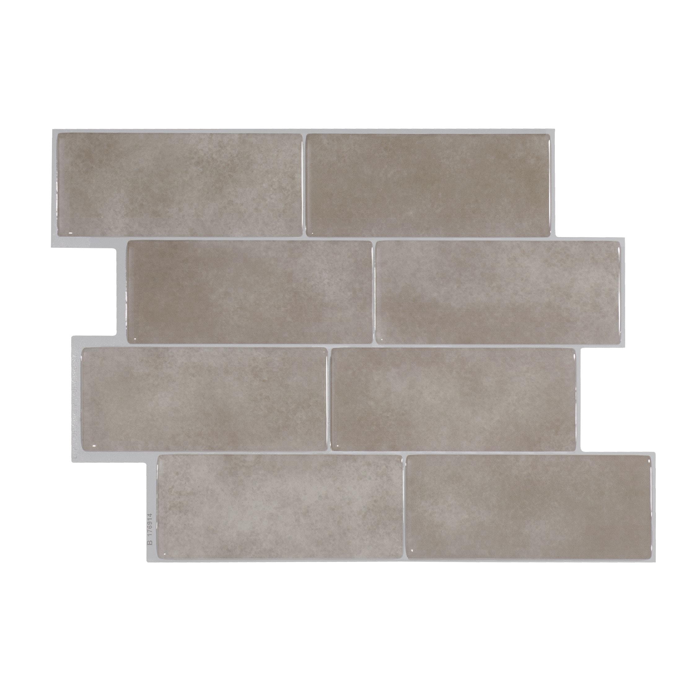 Peel and Stick Gel Backsplash Tile Metro 12'' x 8'' (Set of 4)