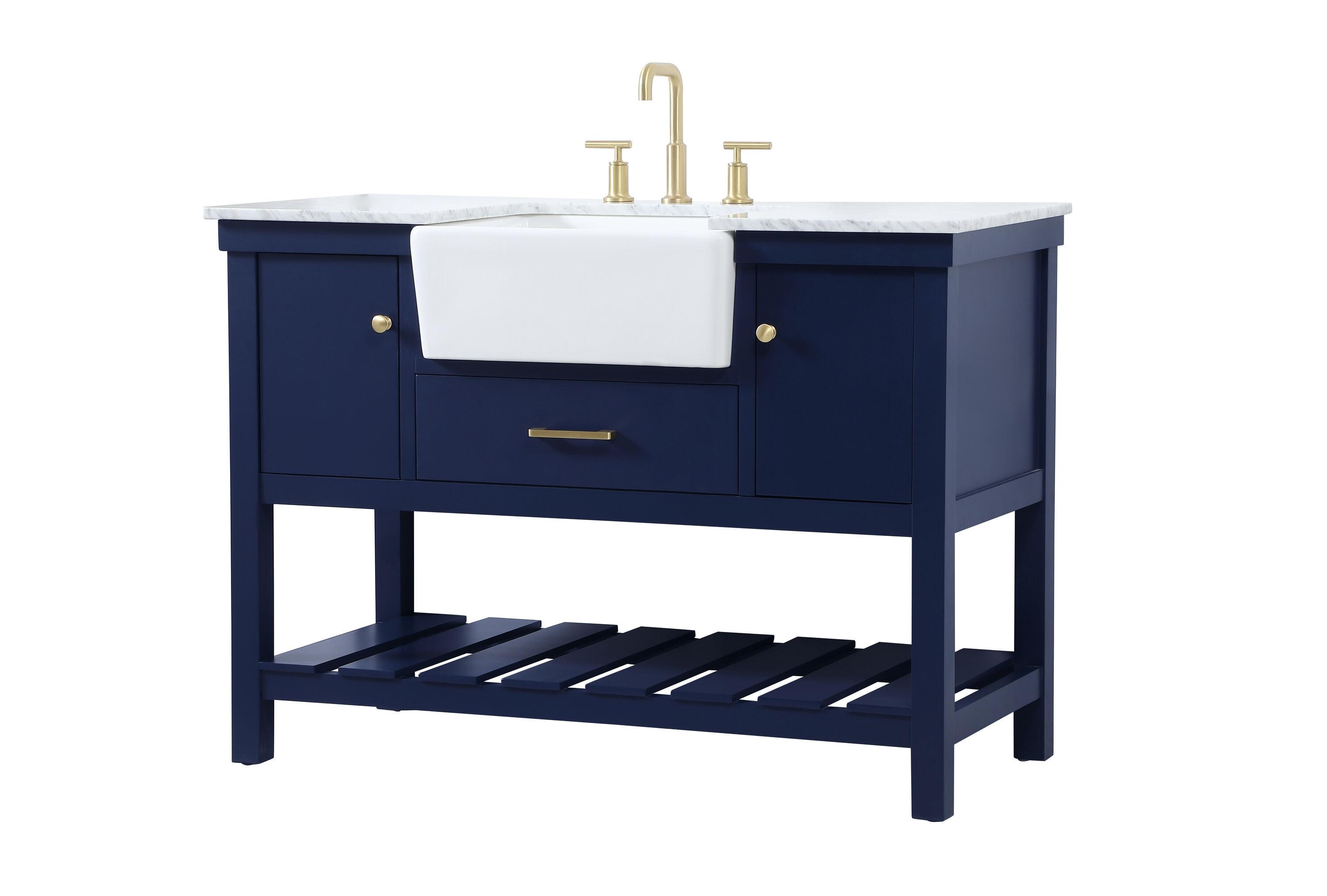 Pelaghia 48'' Single Bathroom Vanity with Marble Top
