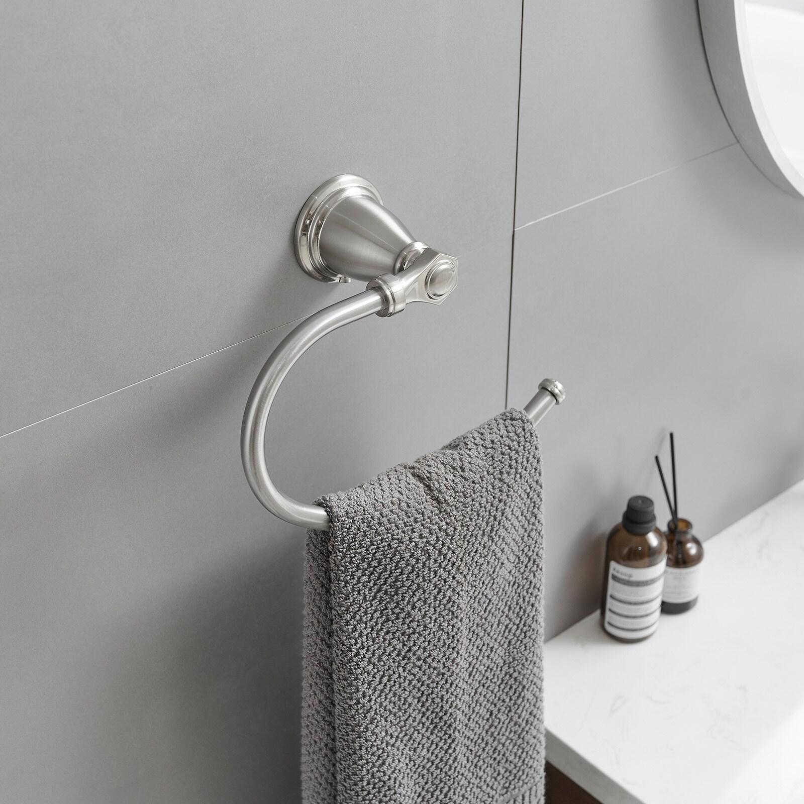 BWE 4-Piece Bath Hardware Set with Towel Bar Hand Towel Holder Toilet Paper Holder Towel Hook Square