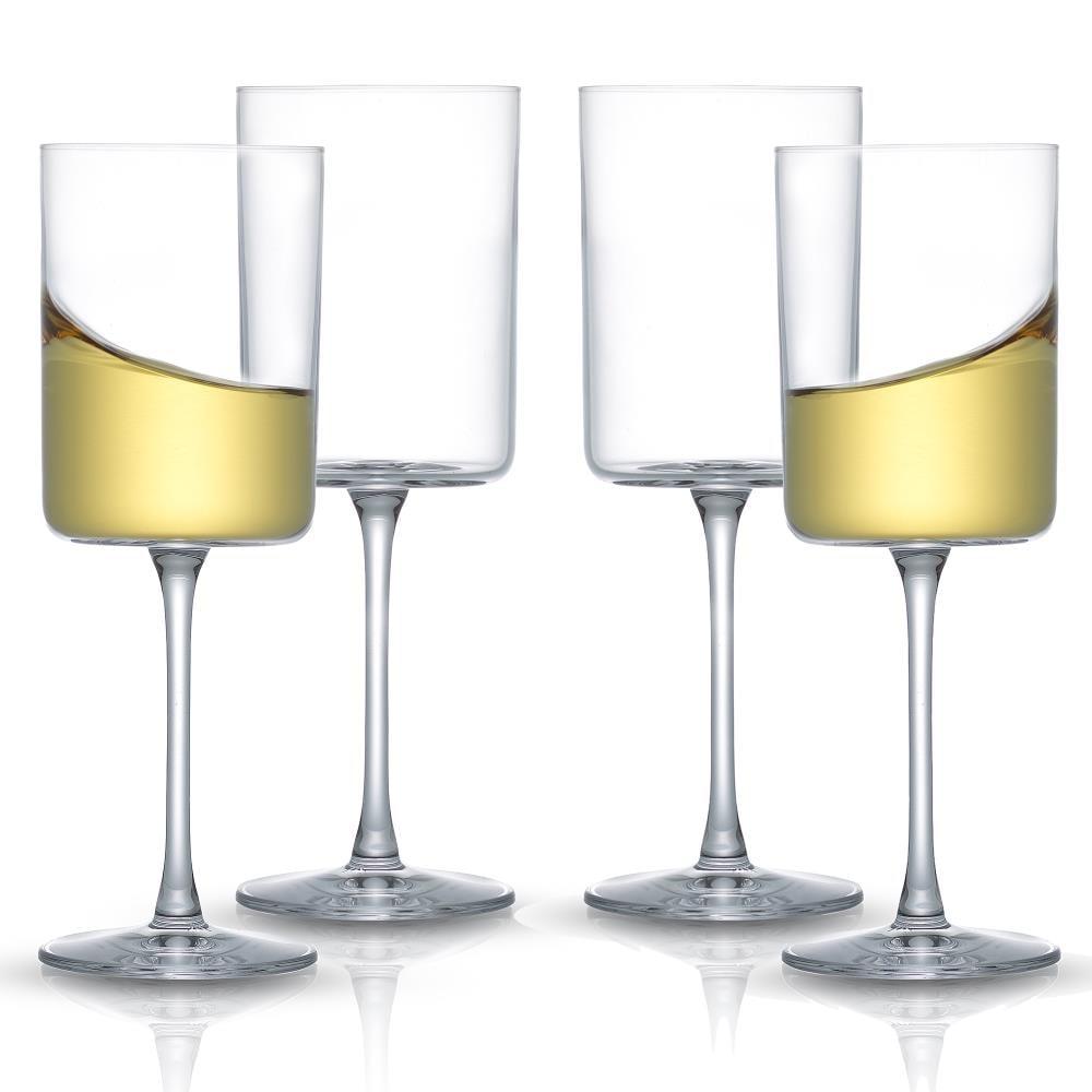 JoyJolt Claire Crystal White Wine Glasses – Set of 4 – 11.4 Ounce Wine Glass Set