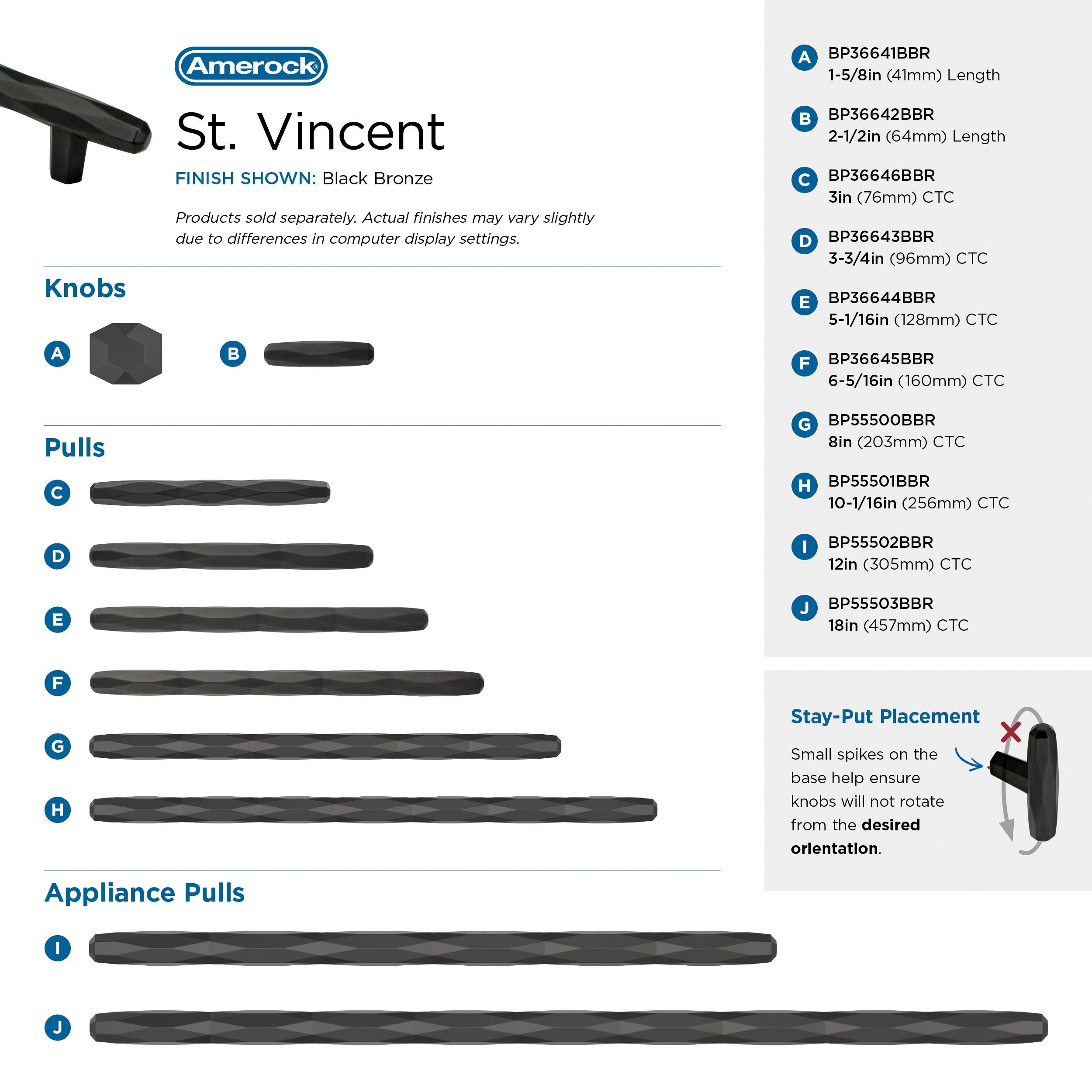 Amerock St. Vincent 1 7/16" Length Bar Knob
