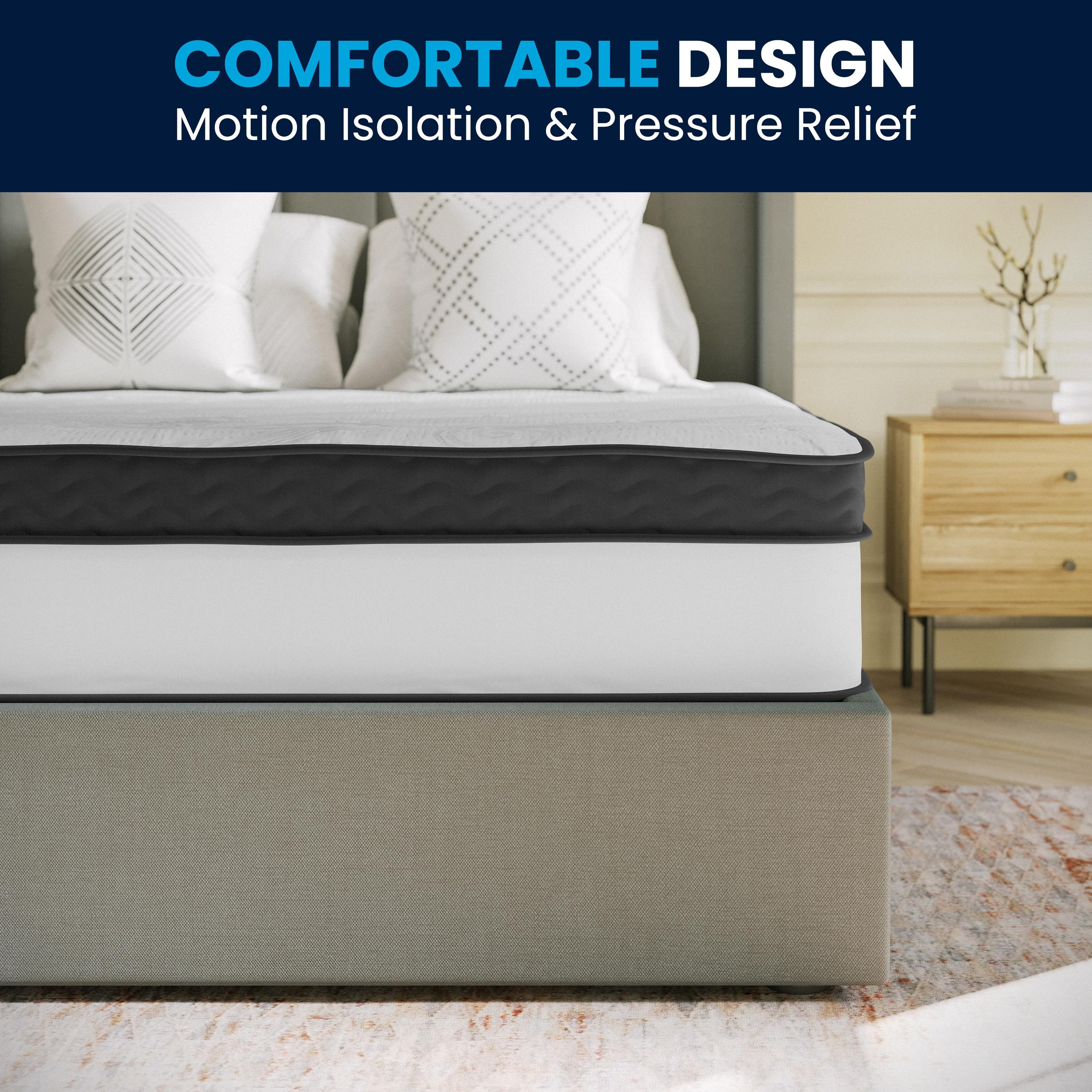 Flash Furniture Capri Comfortable Sleep 12 Inch CertiPUR-US Certified Memory Foam & Pocket Spring Mattress, Queen Mattress in a Box