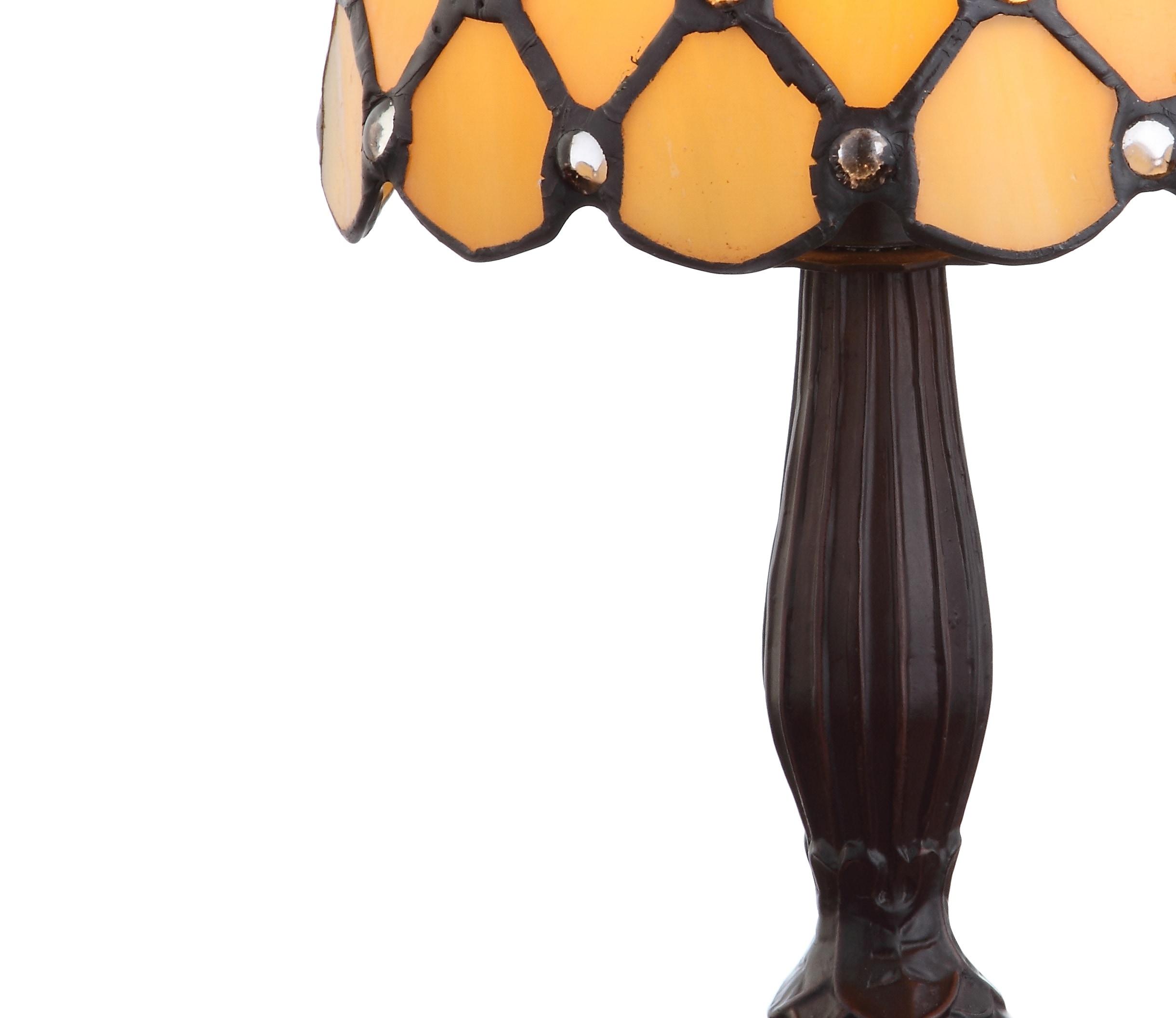 Campbell Tiffany-Style 12.5" LED Table Lamp, Bronze
