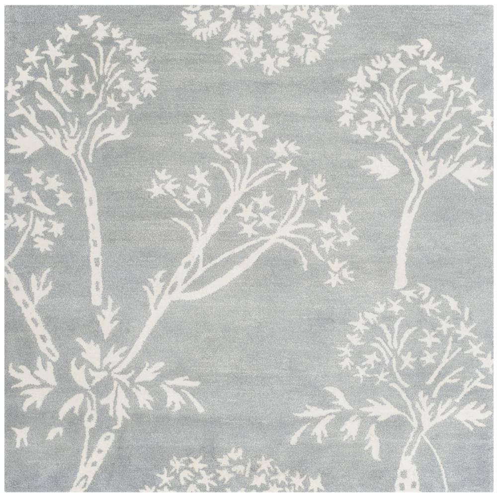 Bella BEL131 Hand Tufted Area Rug - Light Blue/Ivory - 5'x5' - Safavieh.