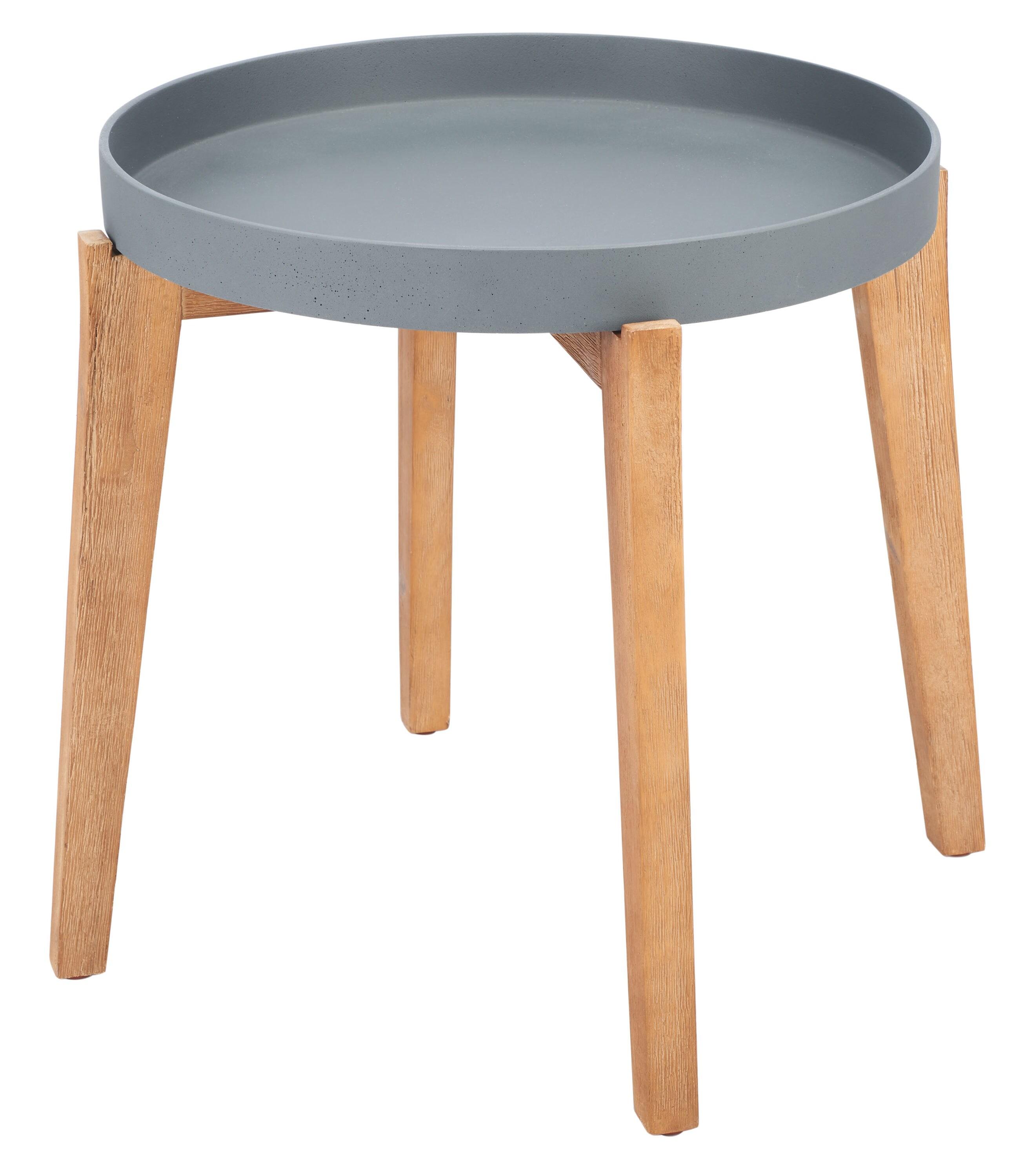 Charlen Indoor/Outdoor Side Table - Natural/Grey - Safavieh