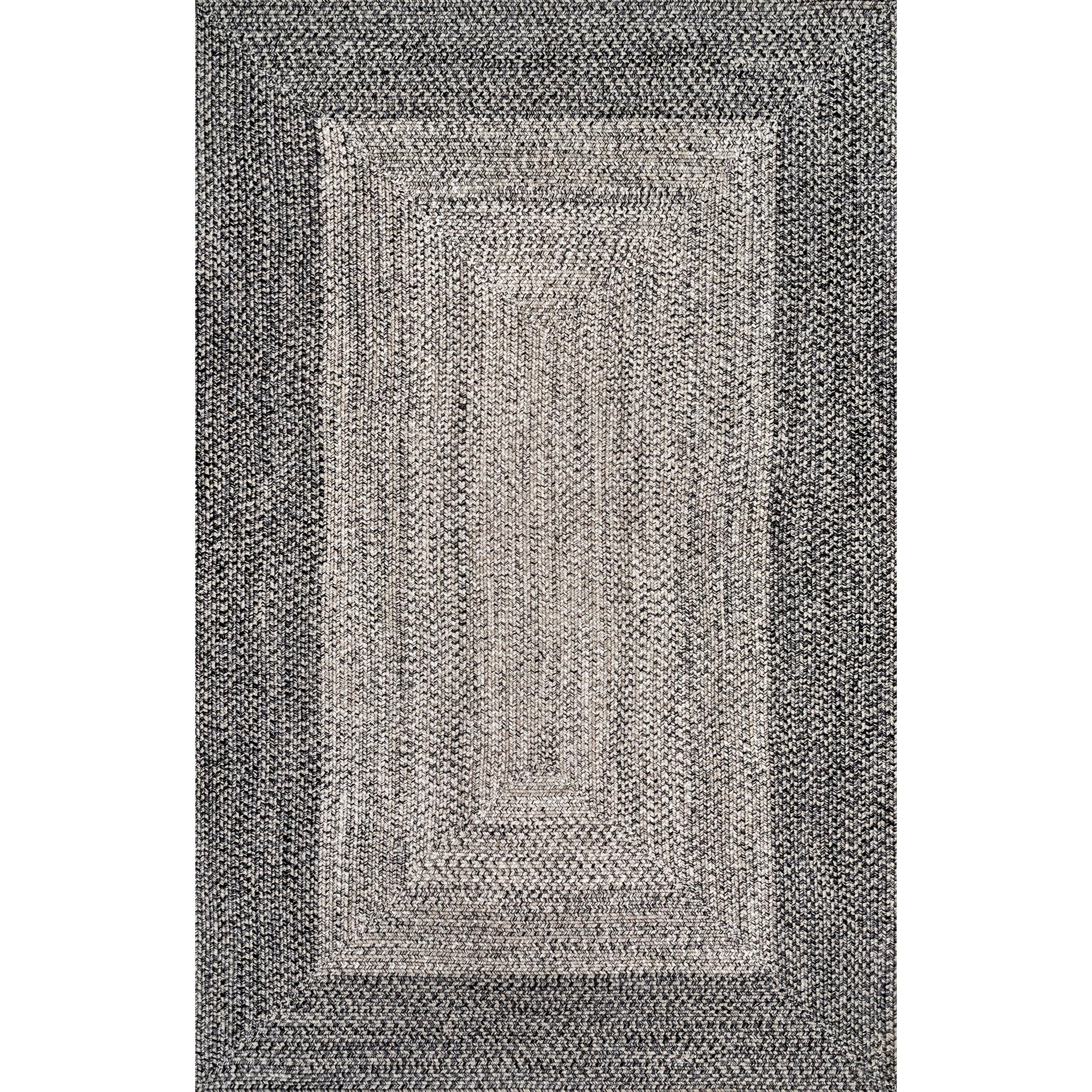 Nuloom Jayda Braided Gradience Indoor/Outdoor Outdoor - Charcoal 5' x 8'