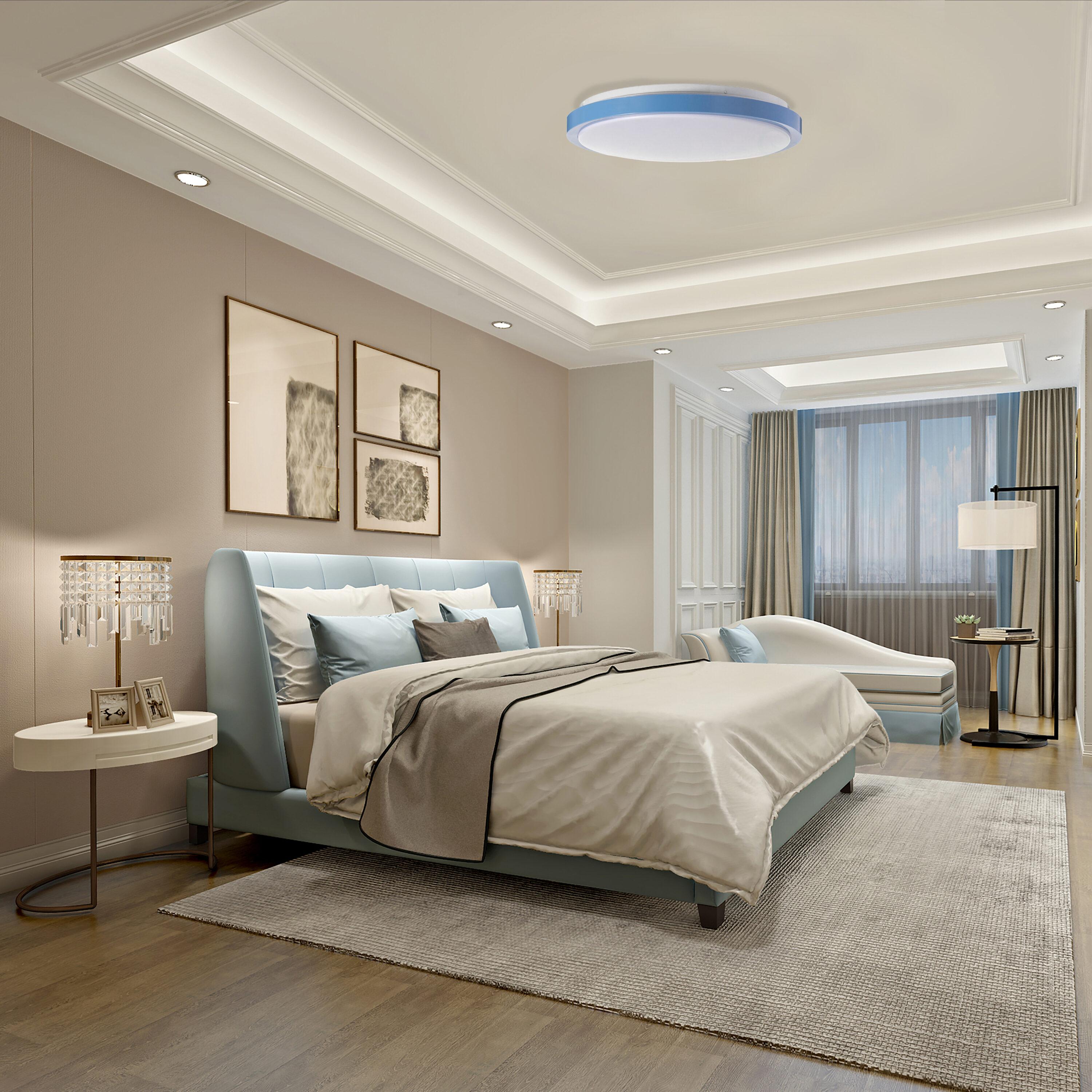LED Ceiling Light Fixture Flush Mount Lighting, 6500K 30,000 Hour Lifetime 15 in. Blue 36W
