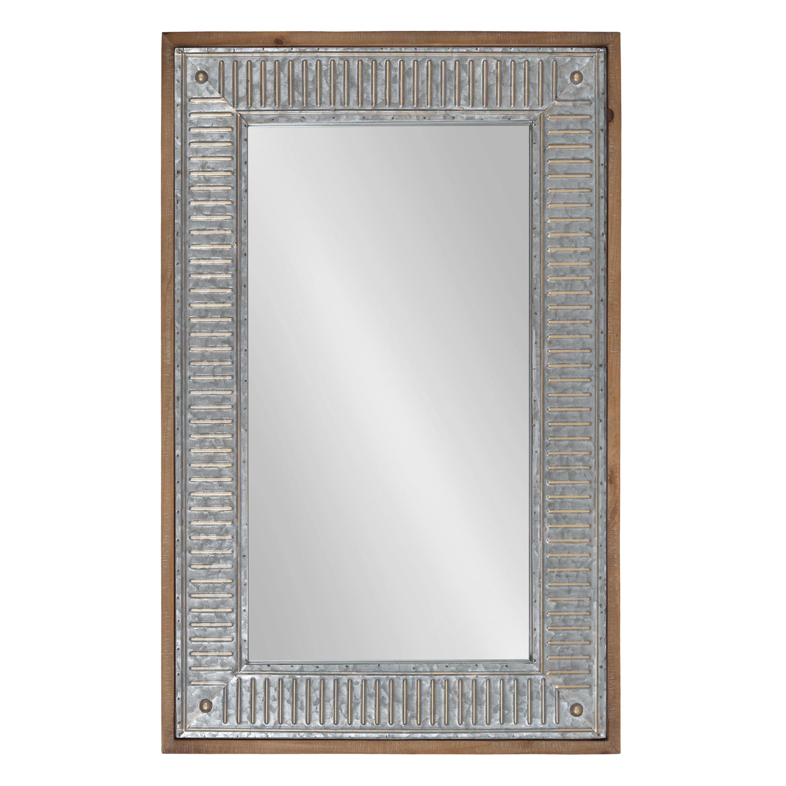 20" x 30" Rectangle Deely Wall Mirror Rustic Brown - Kate & Laurel All Things Decor