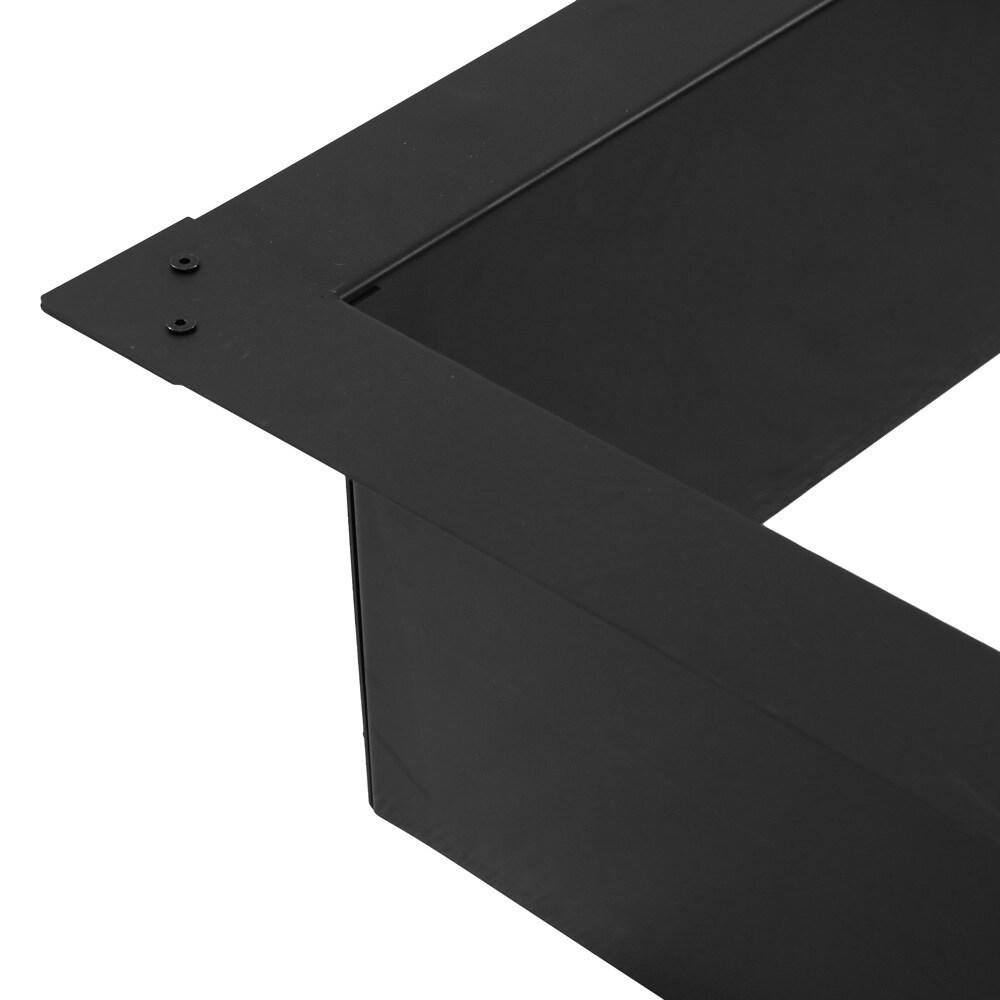 Sunnydaze Outdoor Heavy-Duty Steel Portable Above Ground or In-Ground Square Fire Pit Liner Ring - 36" - Black