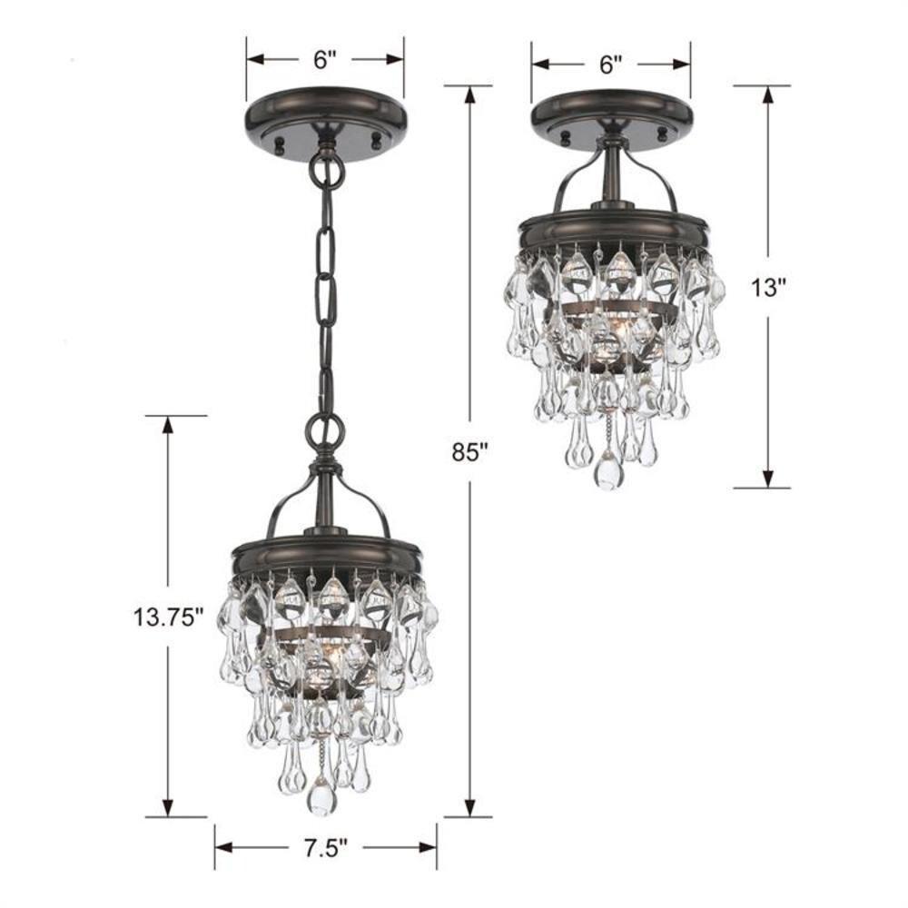 Crystorama Calypso 7 1/2"W Vibrant Bronze and Crystal Mini Chandelier