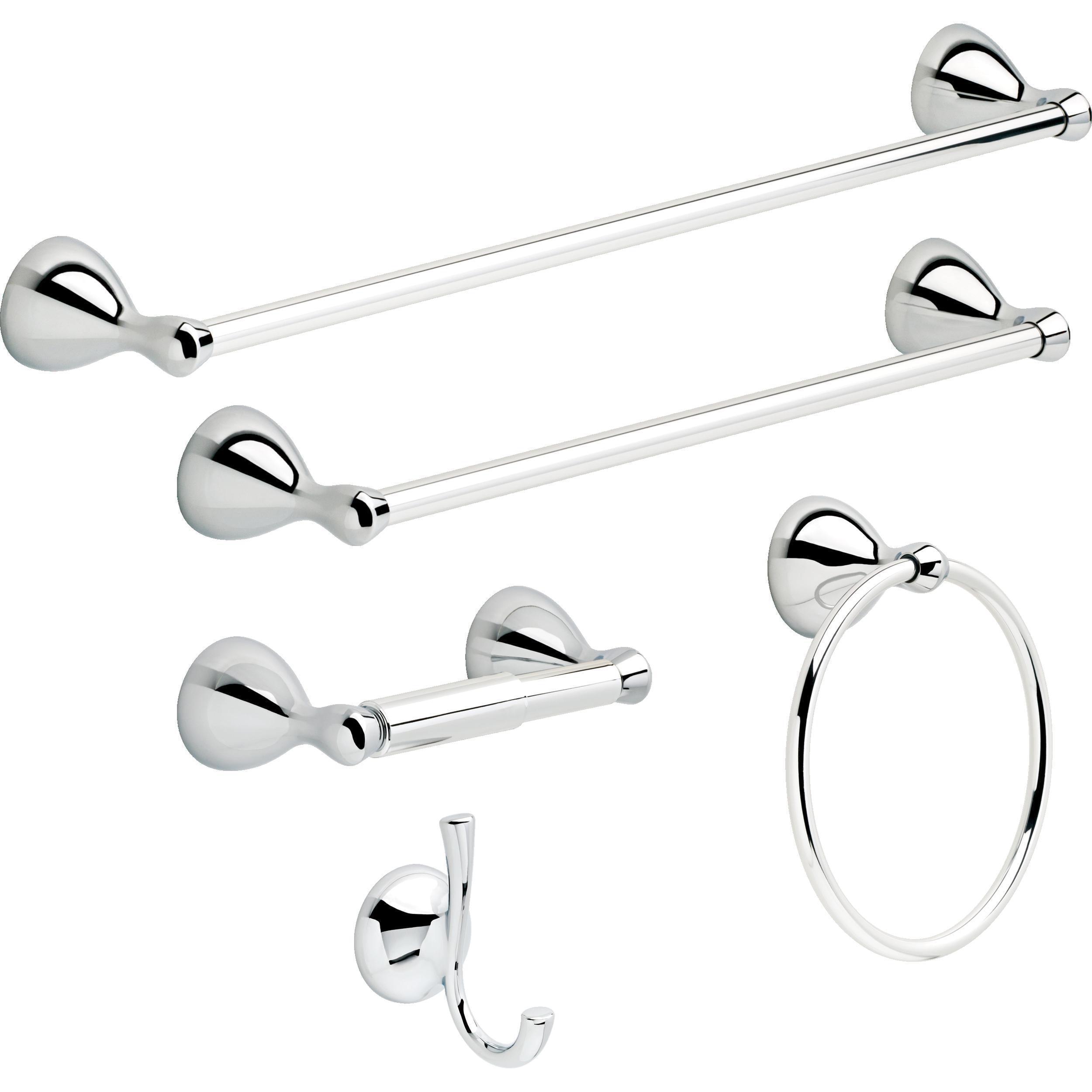 Delta Foundations Chrome Silver Towel Bar 24 in. L Die Cast Zinc