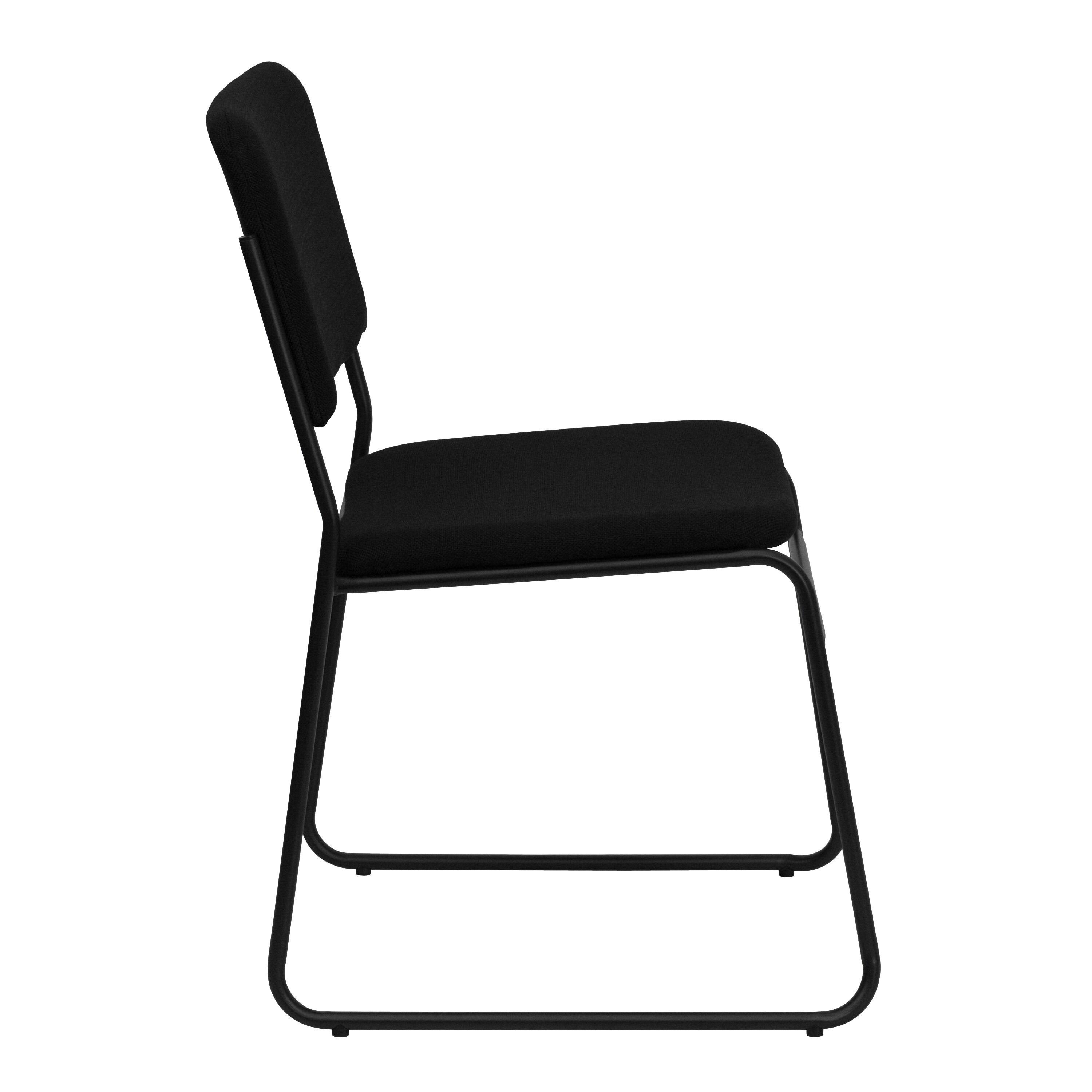 Flash Furniture HERCULES Series 500 lb. Capacity High Density Black Fabric Stacking Chair with Sled Base