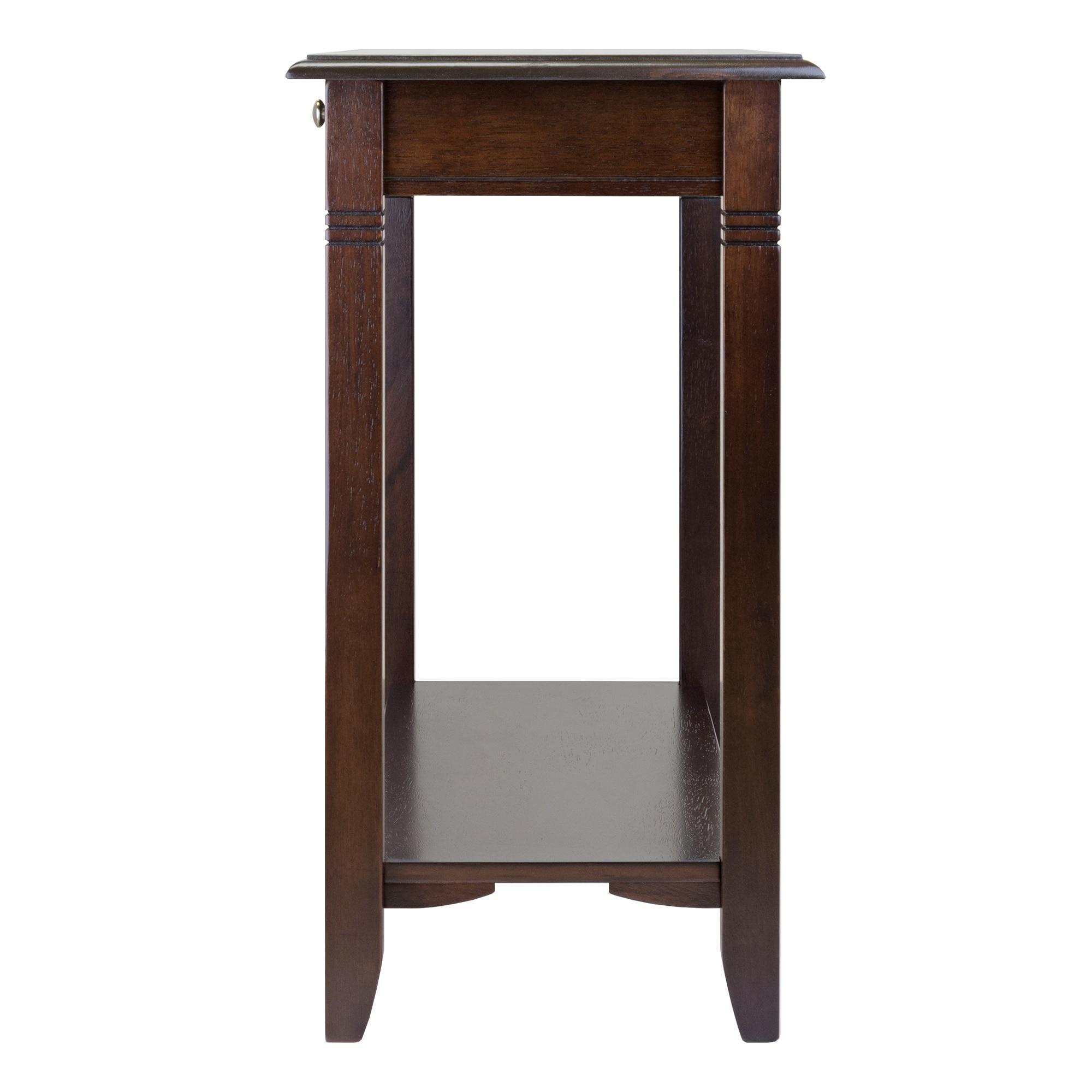 Winsome Nolan Console Table with Drawer Cappuccino: Elegant Entryway Table, Sofa Table with Shelf, Wood Composite