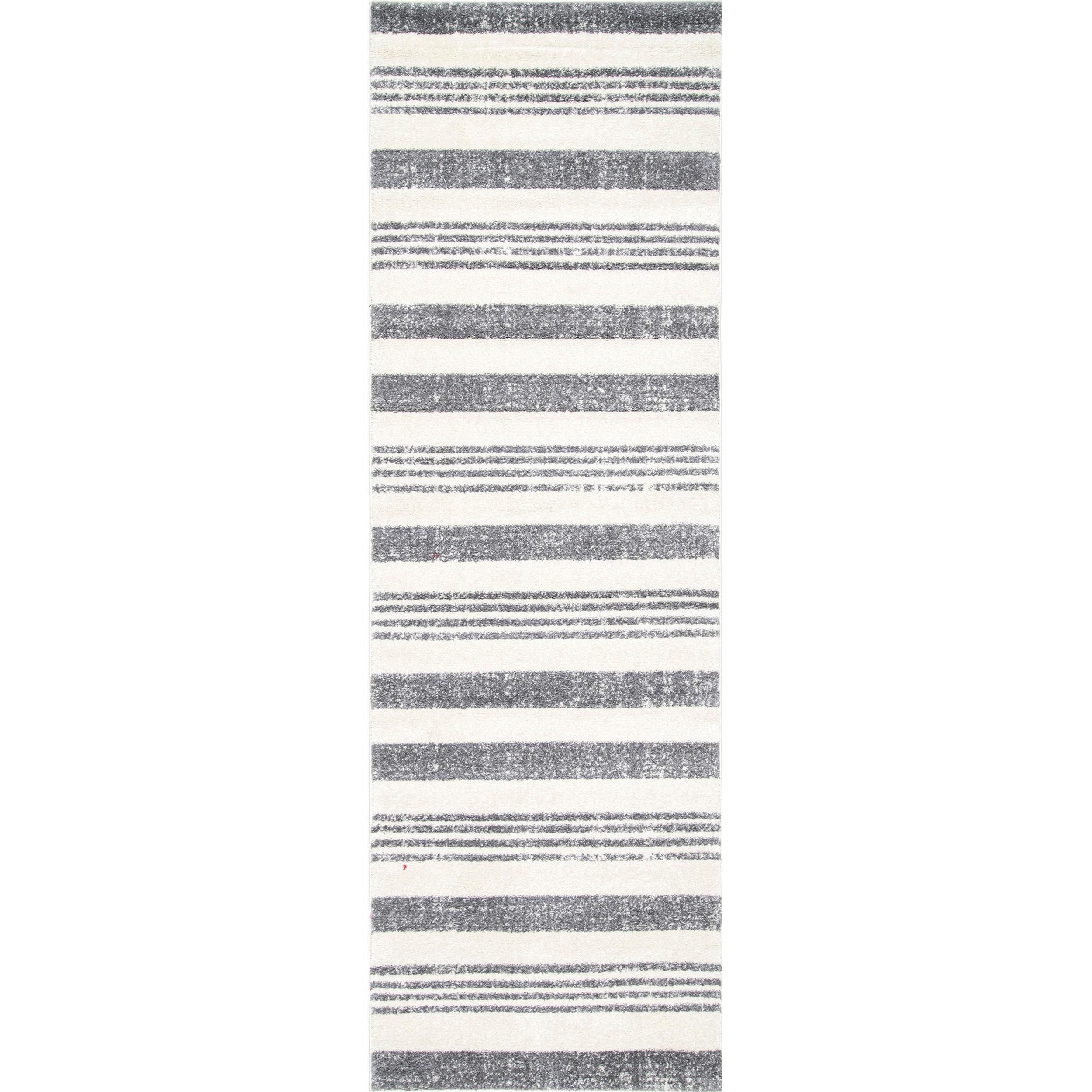 nuLOOM Striped Kelsi Runner Rug, 2' 8" x 8', Gray