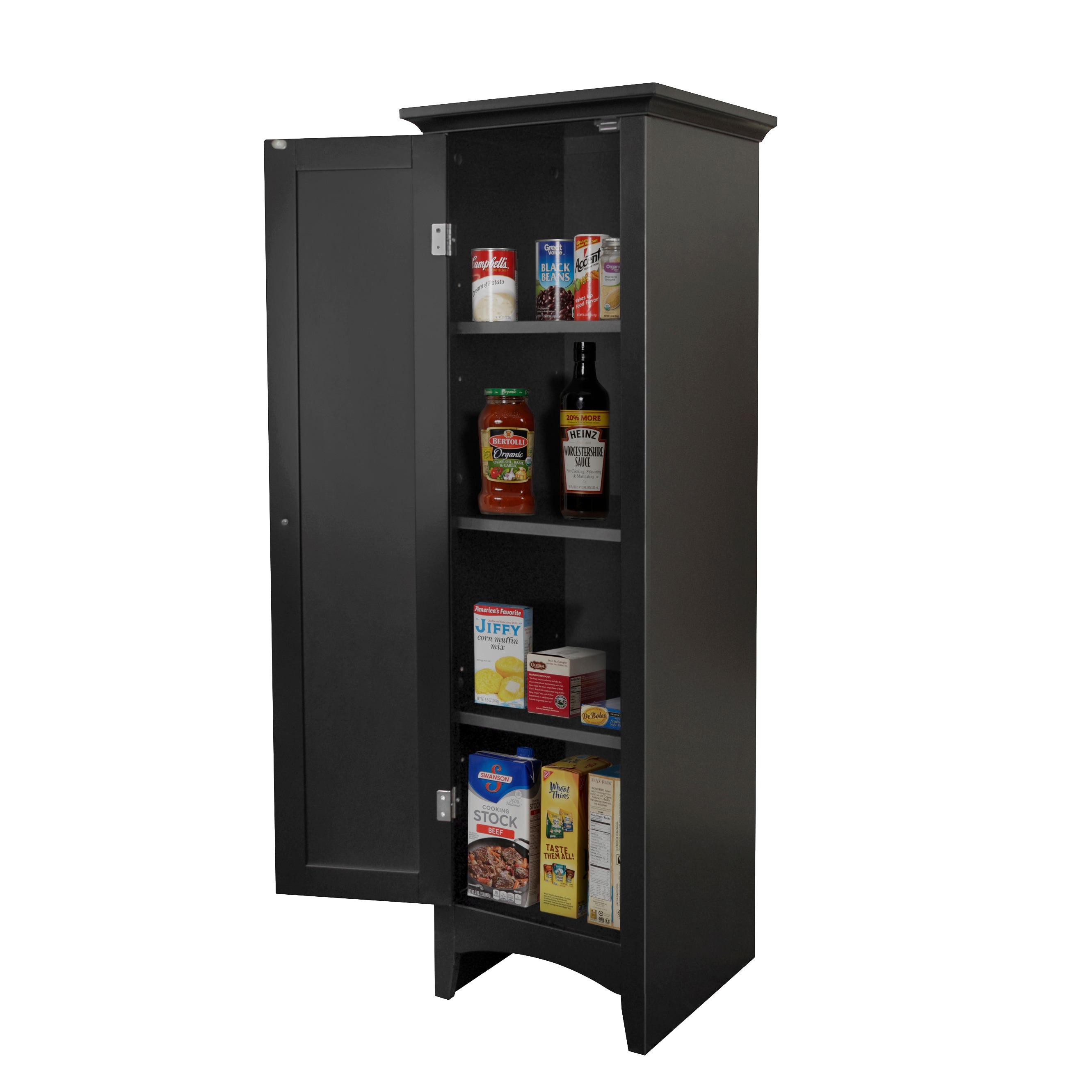 OS Home & Office One Door Kitchen Storage Pantry in Black
