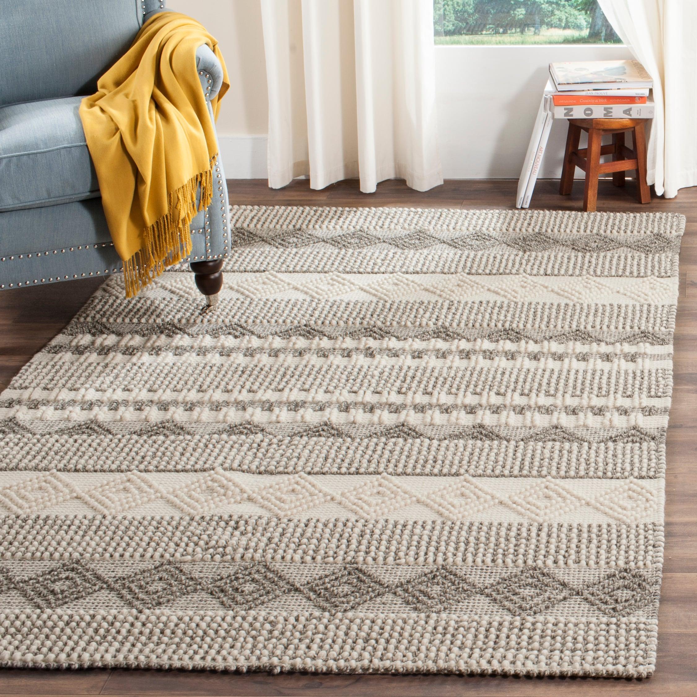 Natura NAT102 Hand Woven Area Rug - Gray/Ivory - 4'x4' - Safavieh.