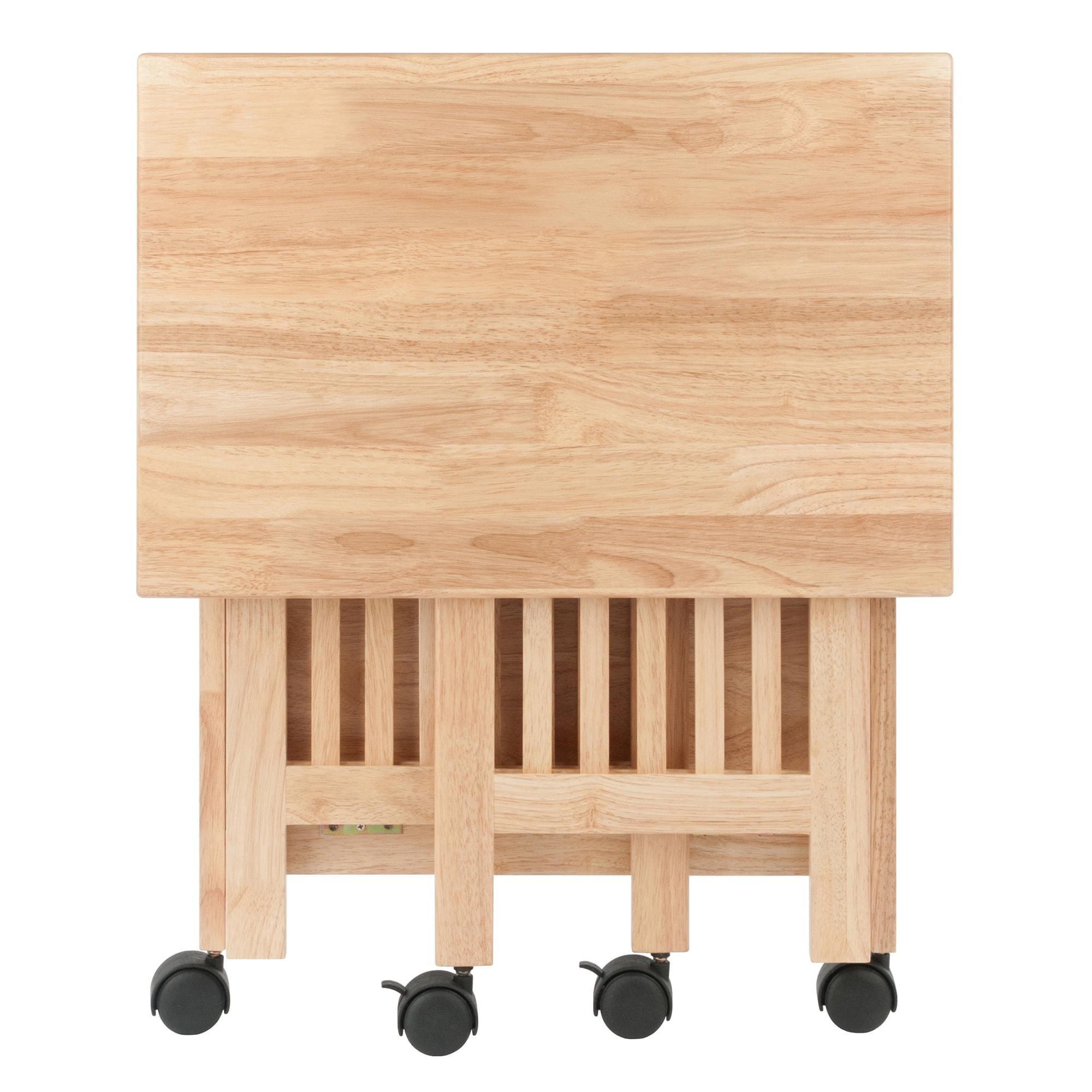 Foldable Printer Stand Natural - Winsome: Office Furniture with Shelves & Wheels
