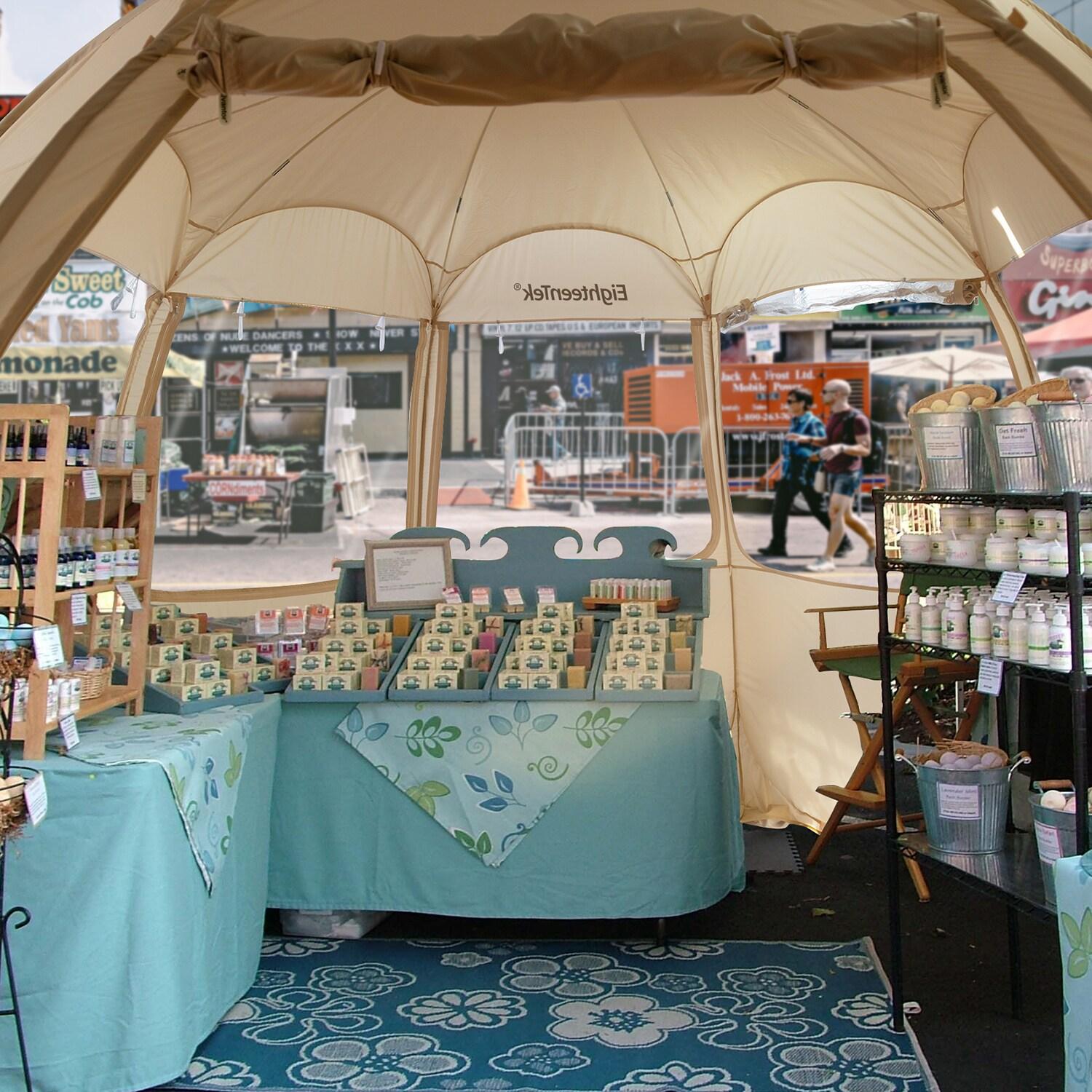 12'X12' Commercial Vendor Booth Tent Pop-Up Gazebo Canopy Events Tent Outdoor Instant Shelter Beige Color