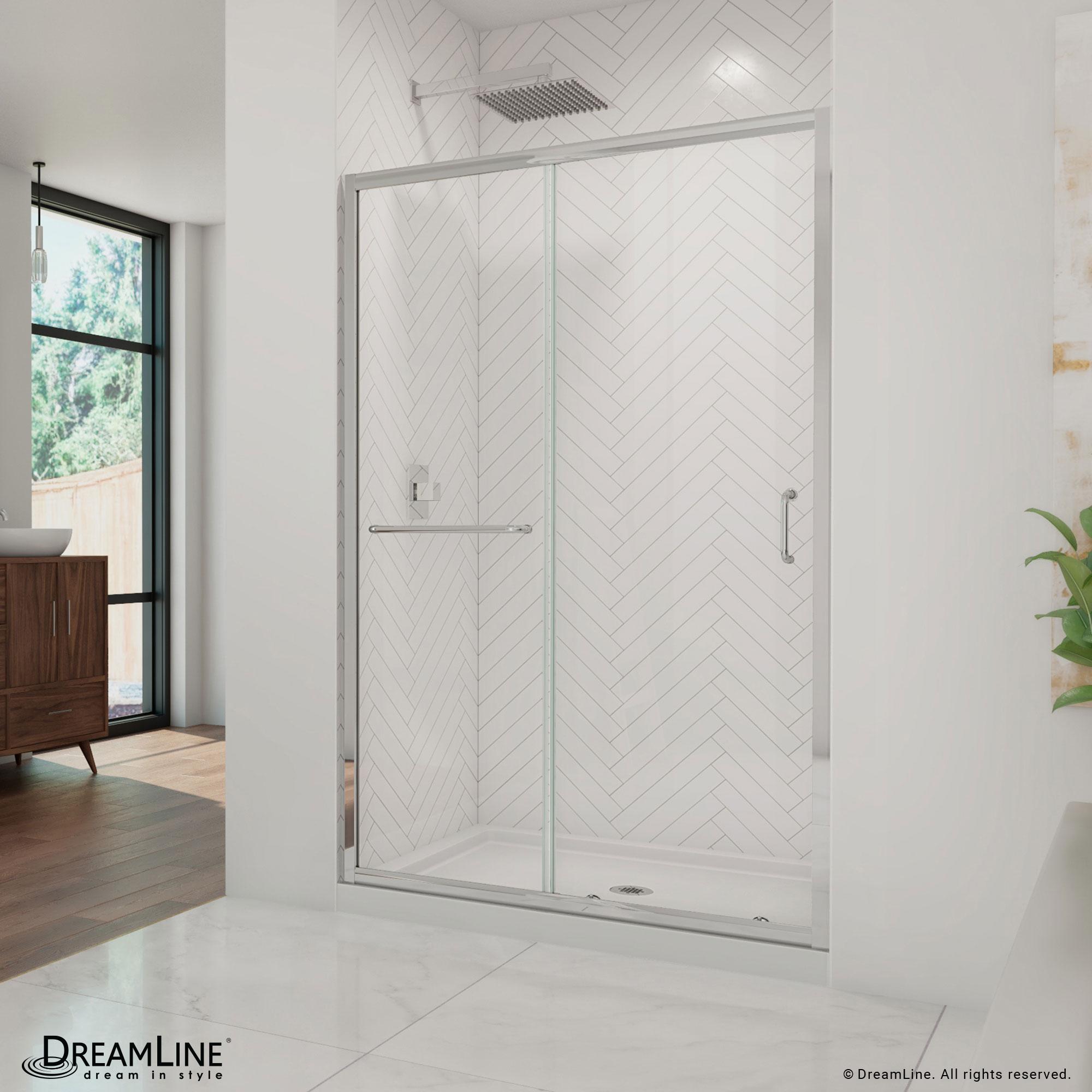 Infinity-Z 48" x 74.75" Clear Sliding Shower Door