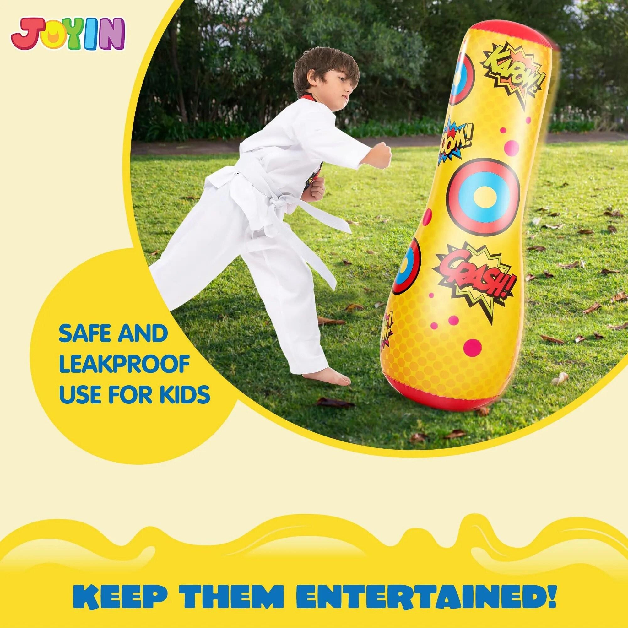 Joyfy 2 Pack Punching Bag for Kids,47 Inches Double-sided Inflatable Bop Bag With Bounce-back Action for Toddler