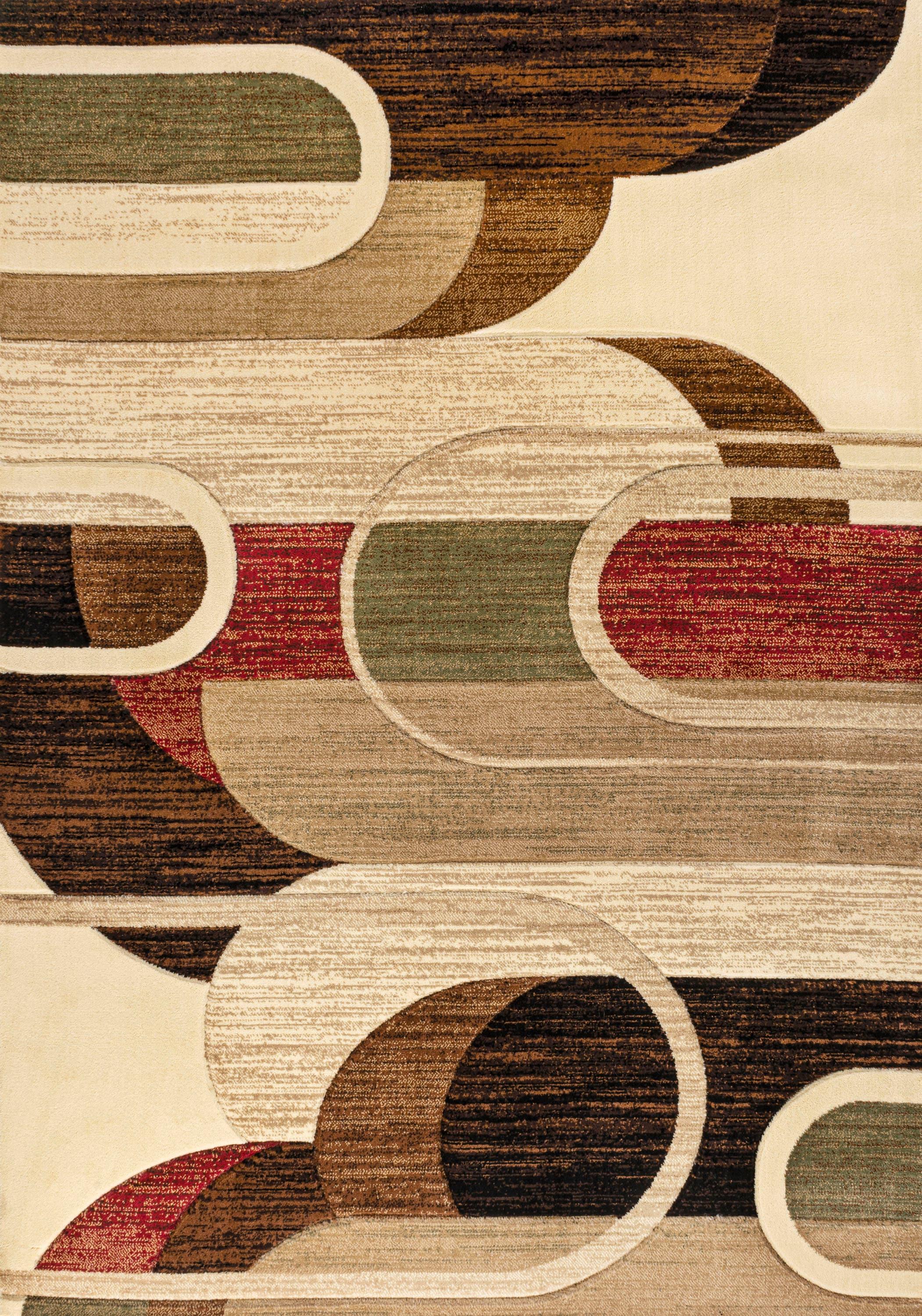 3'x5' Tamara Retro Abstract Arches, Cream/Brown/Red - JONATHAN Y