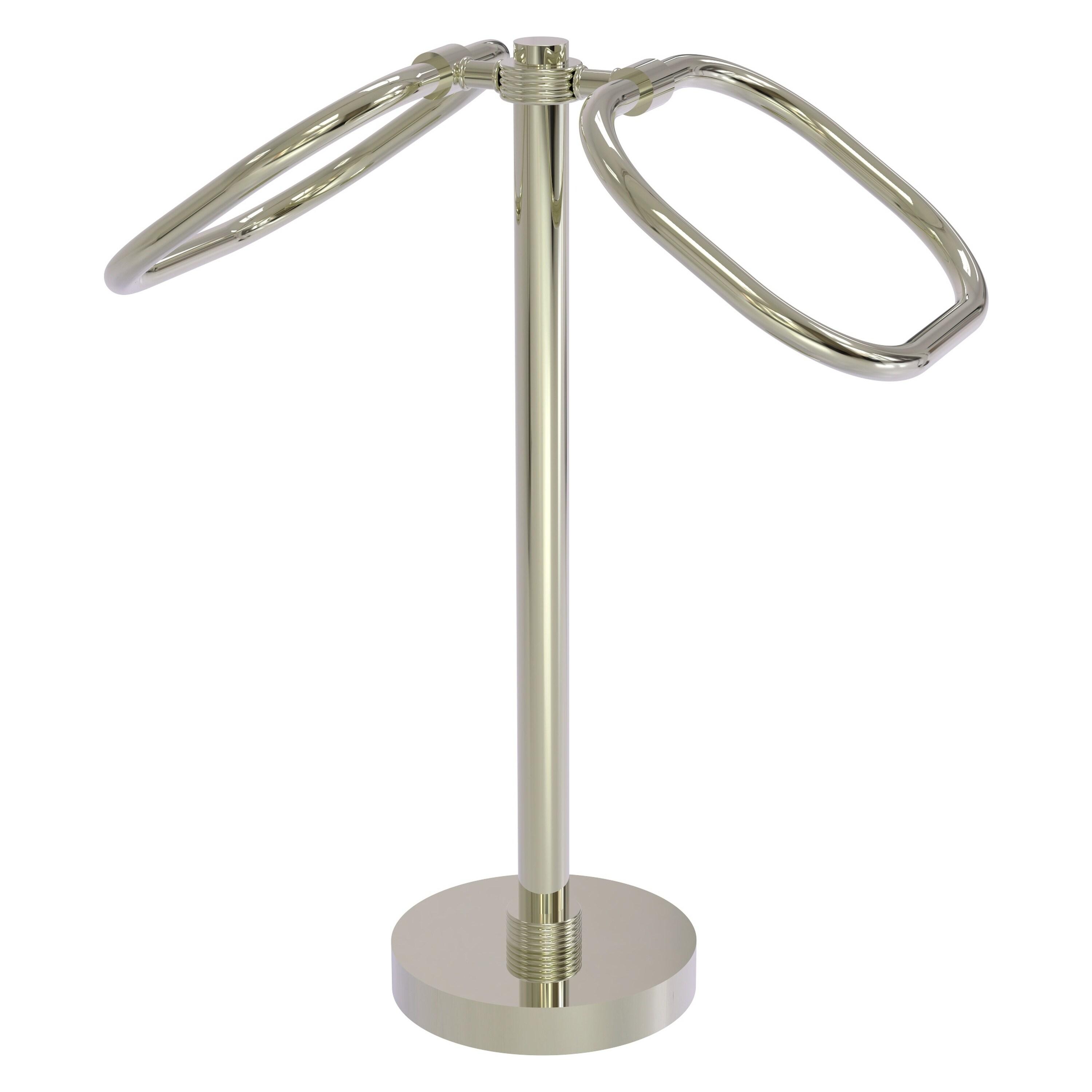 Polished Nickel Double Ring Countertop Towel Stand