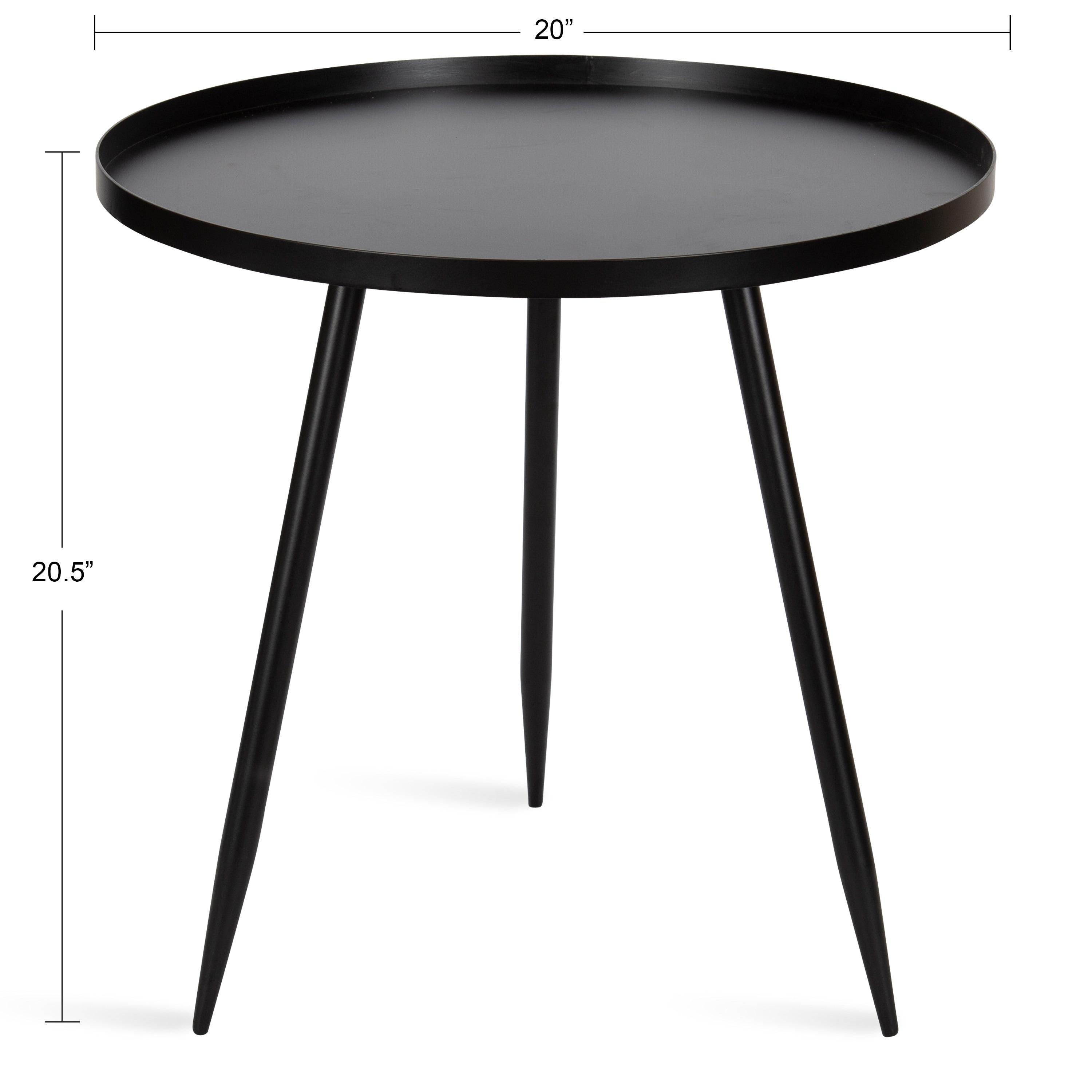 Kate and Laurel Duvall Round Metal Side Table, 20x20x20.5, Black
