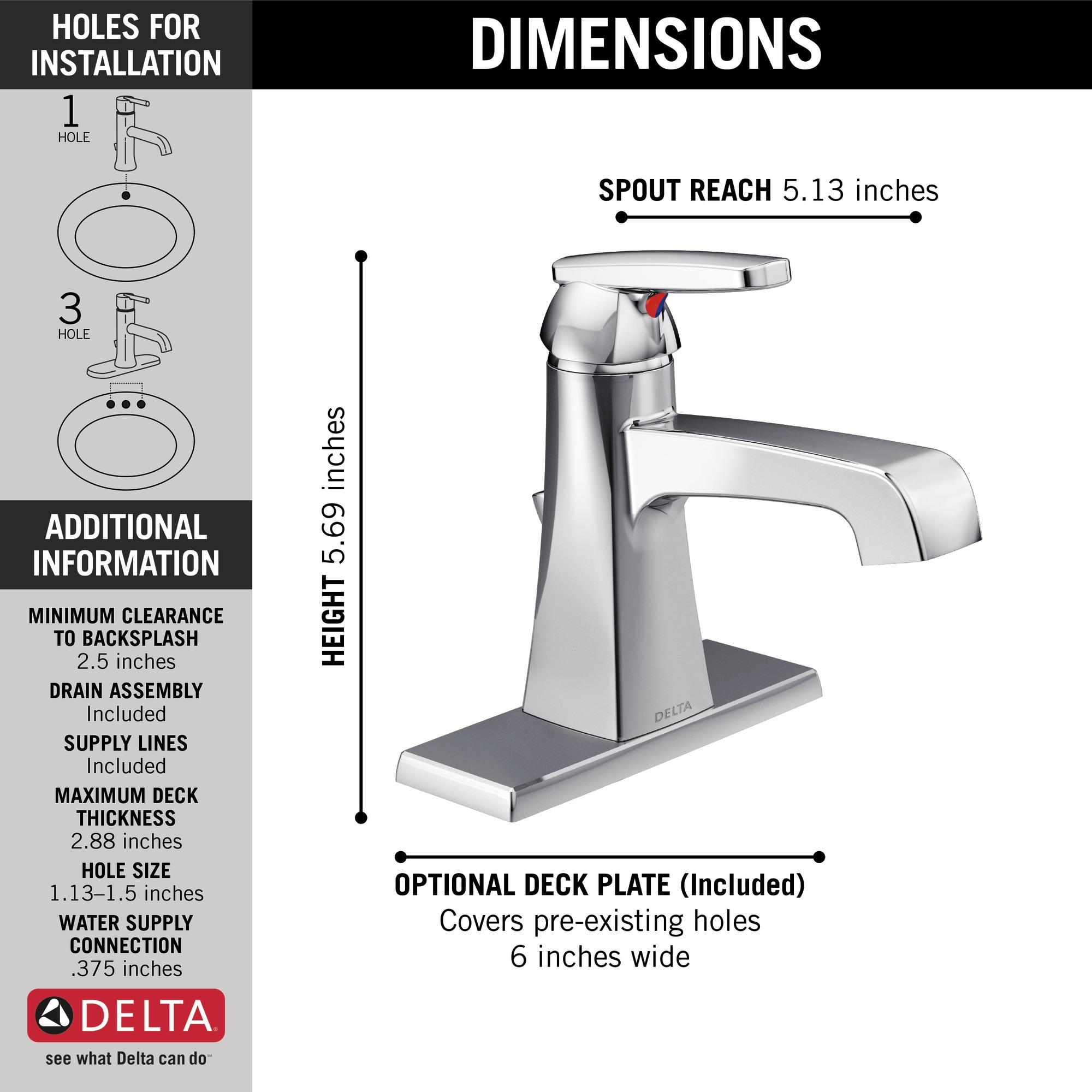 Ashlyn Single Hole Bathroom Faucet with Drain Assembly, Single Handle Bathroom Sink Faucet