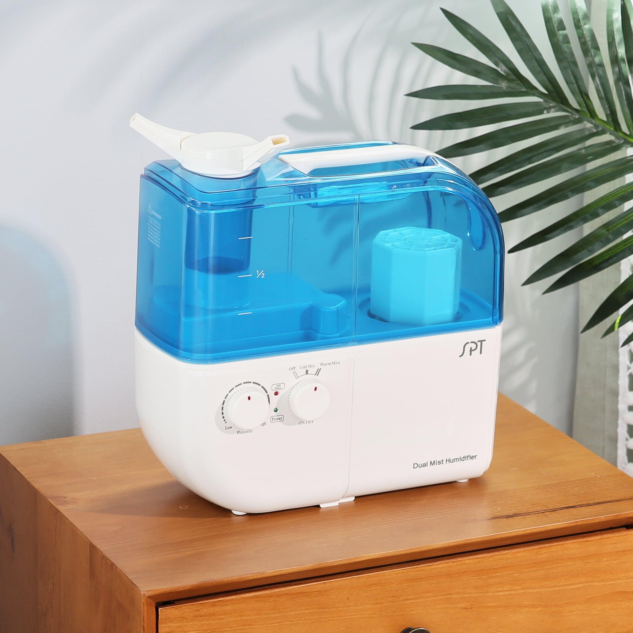 SPT Blue and White Dual Mist Humidifier with Automatic Shutoff