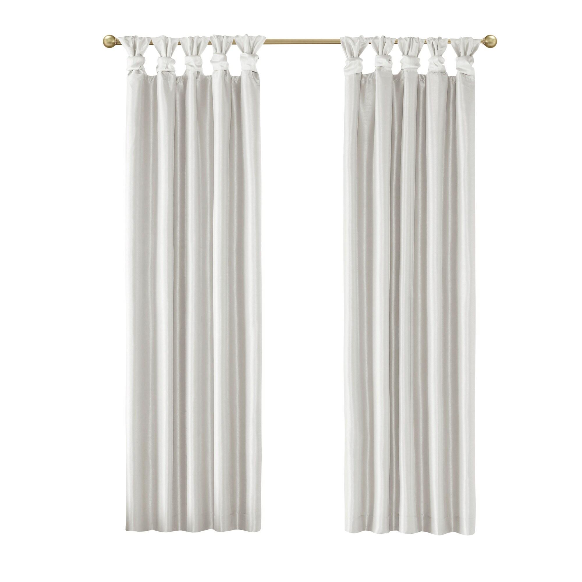 Emilia Faux Silk Twist Tab Total Blackout Window Curtain Panel