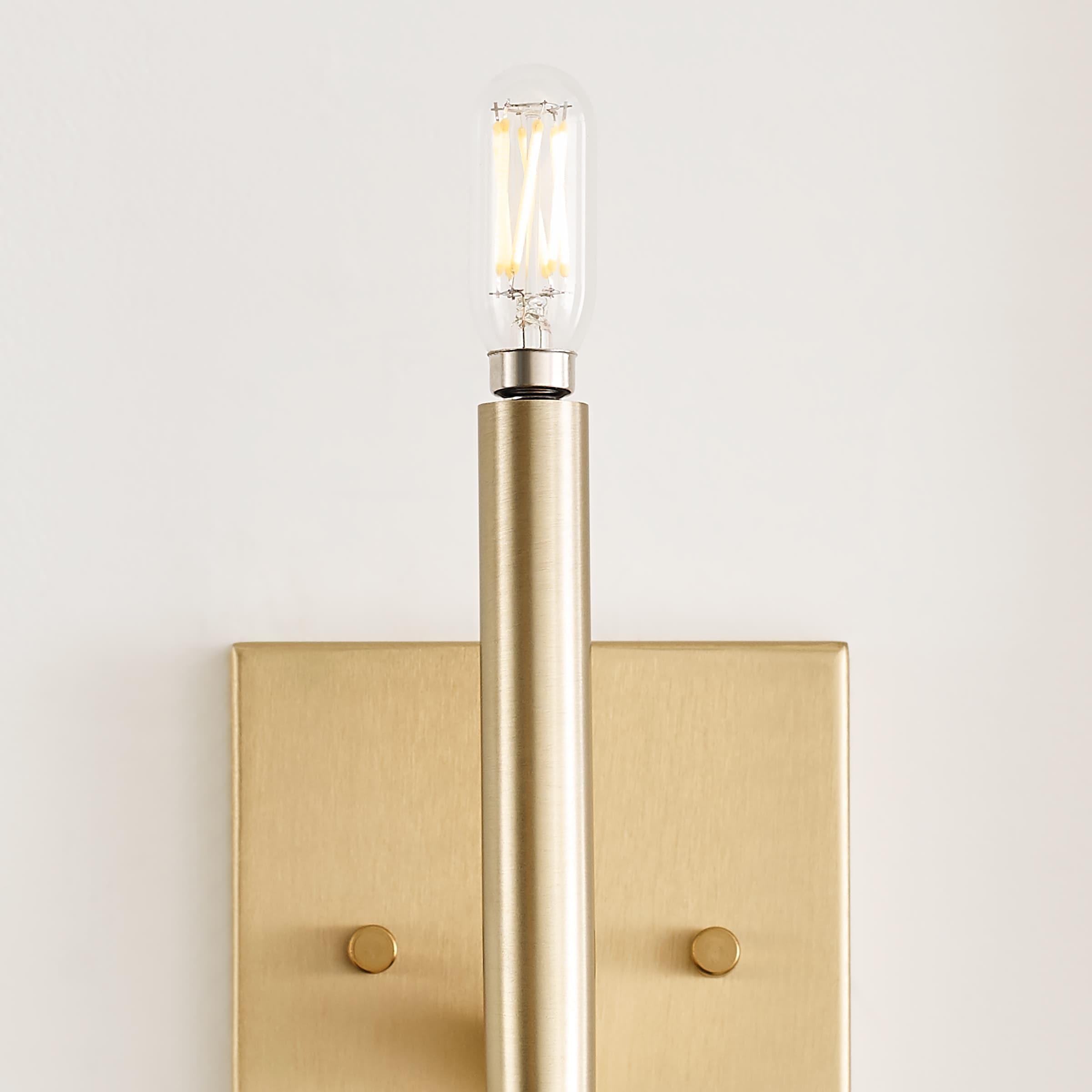 Sleek Satin Brass Outdoor Wall Sconce with Dimmable Light