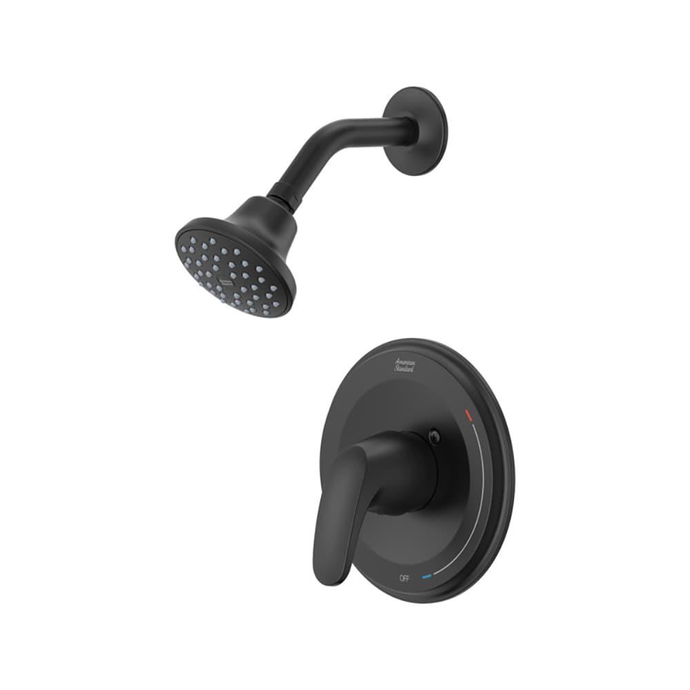 Matte Black Wall Mounted Metal Shower Head with Lever Handle