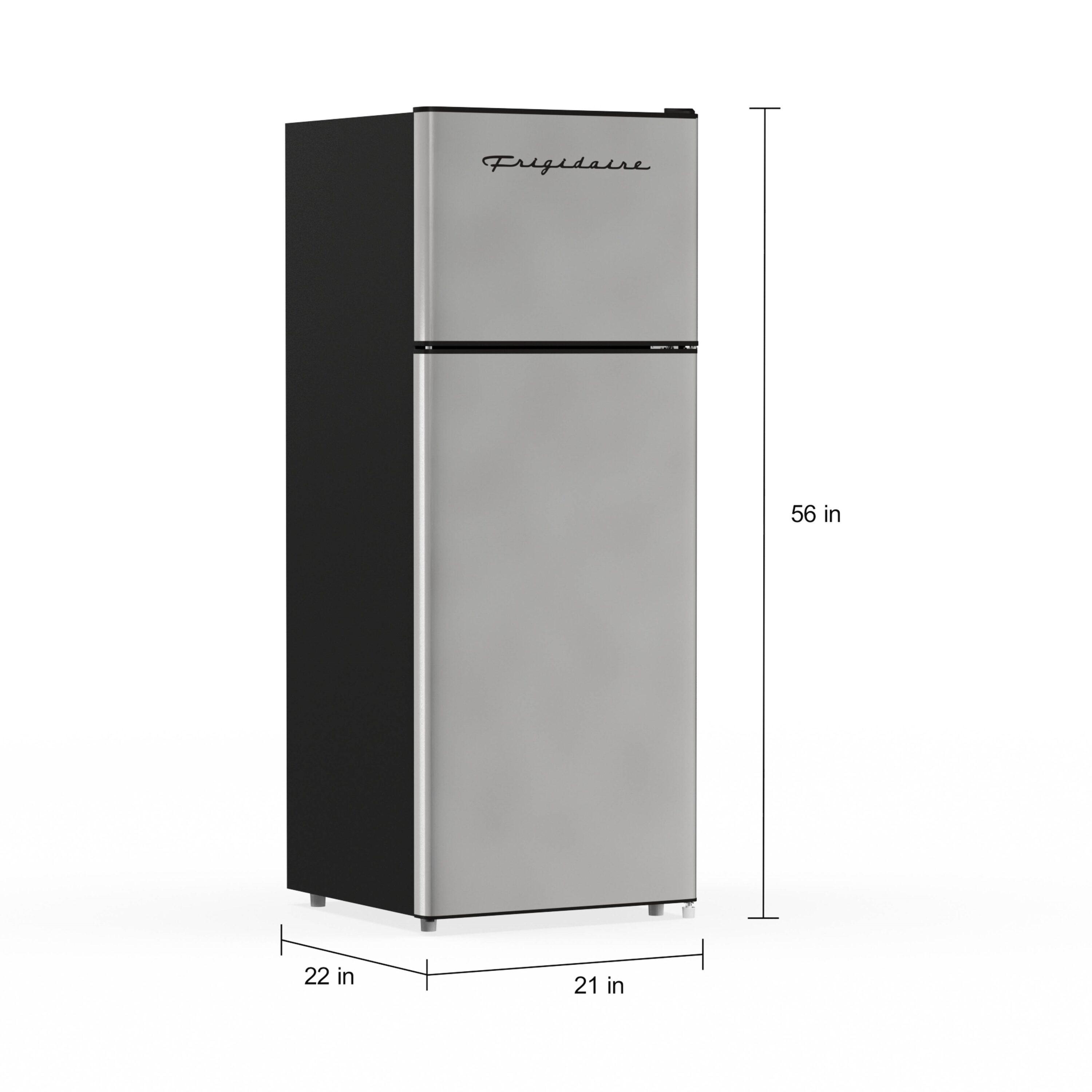 Frigidaire 7.5 cu ft top-Mount Refrigerator - Platinum: Stainless Steel, Freestanding, Adjustable Shelves, Reversible Door