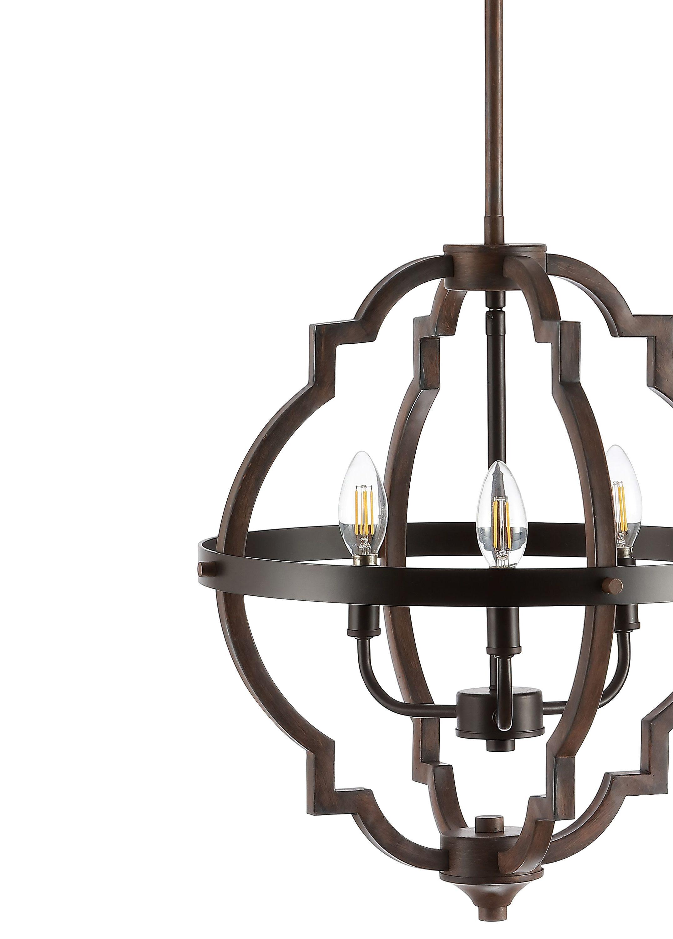 Ogee 16.75" 3-Light Adjustable Iron Rustic Industrial LED Pendant, Oil Rubbed Bronze