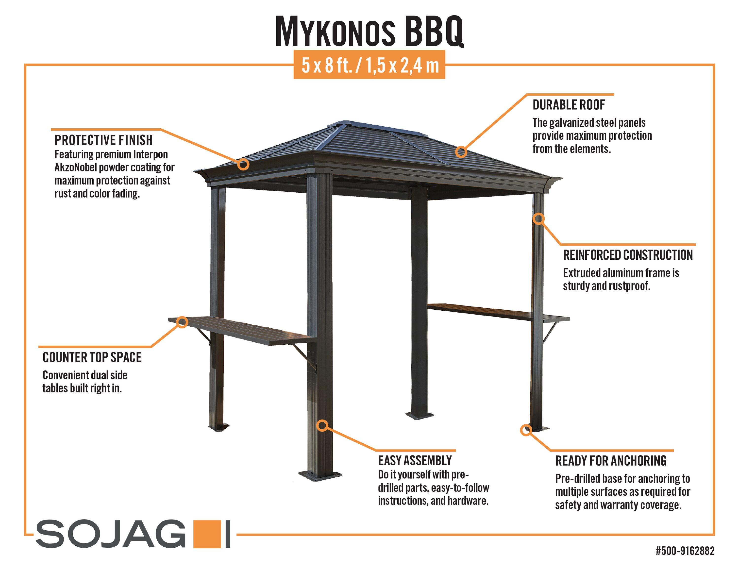 Sojag Sojag BBQ Mykonos 5 ft. x 8 ft. Gazebo